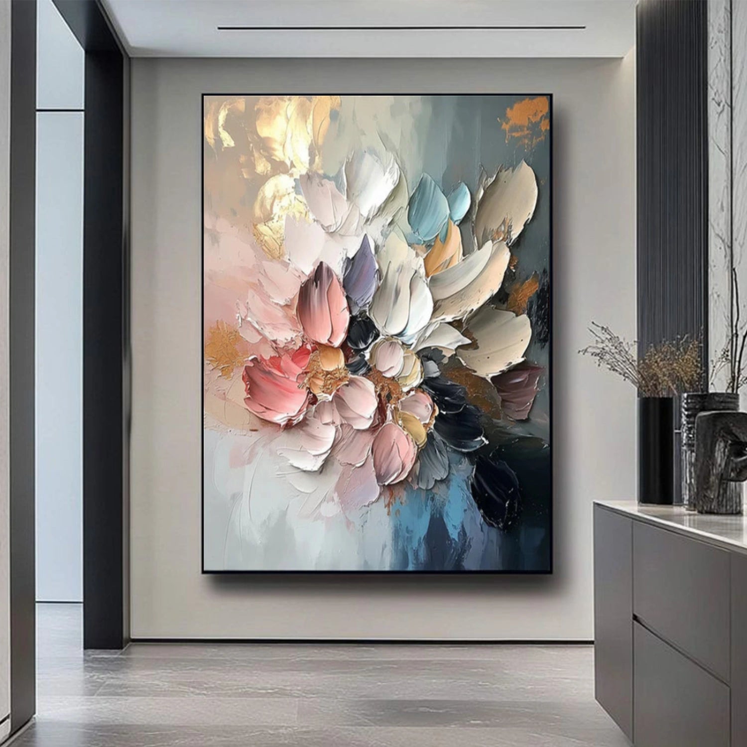 Flower Abstract Textured Wall Art #FP192
