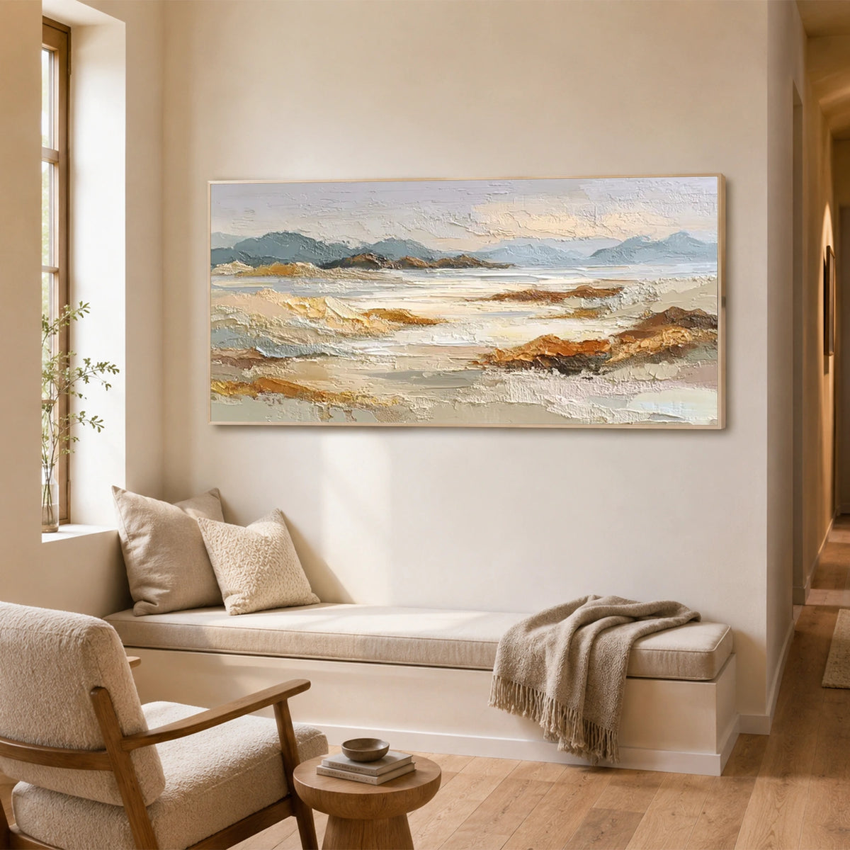Abstract Mountain Textured Canvas Art #MO085