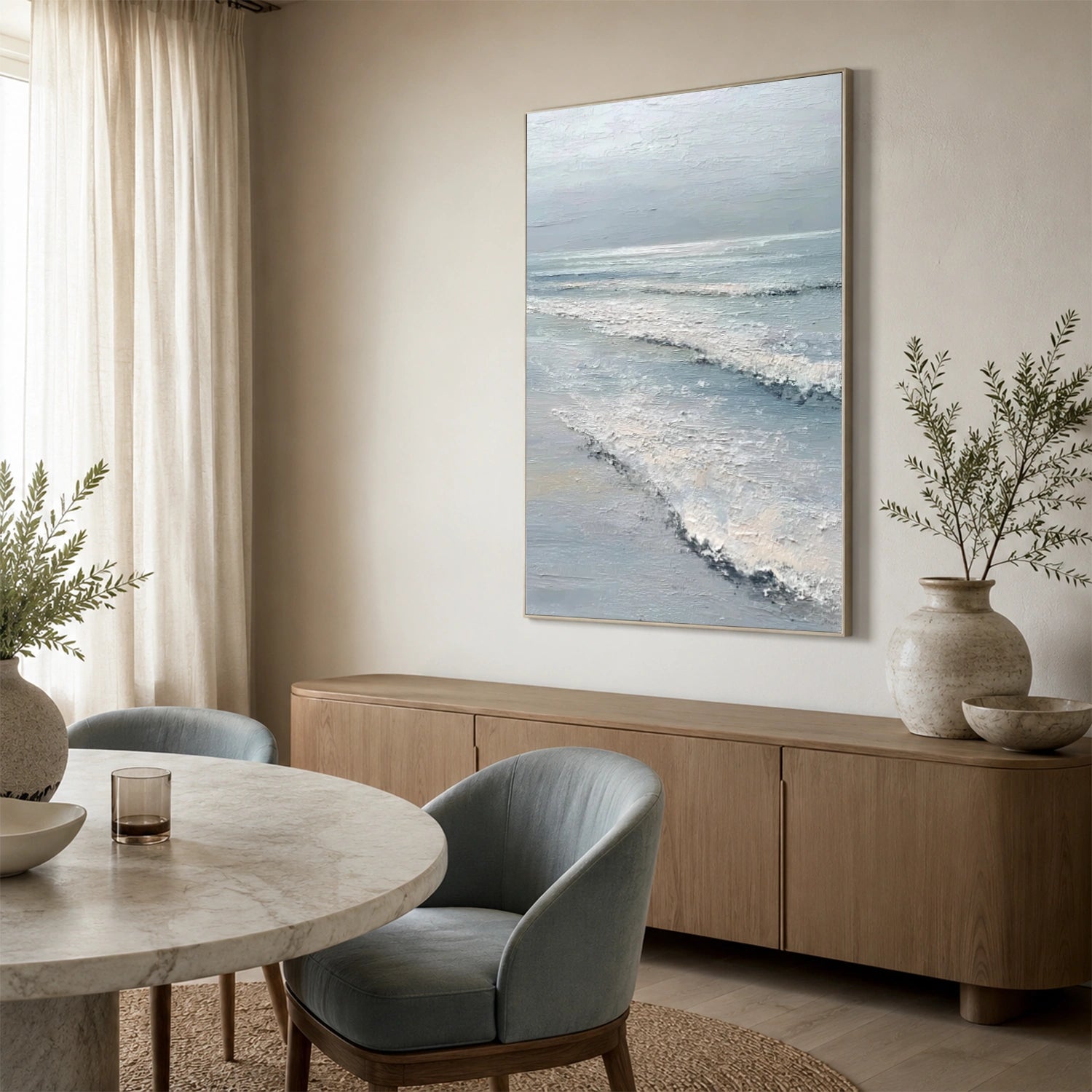 Ocean And Sky Abstract Textured Wall Art #OS191