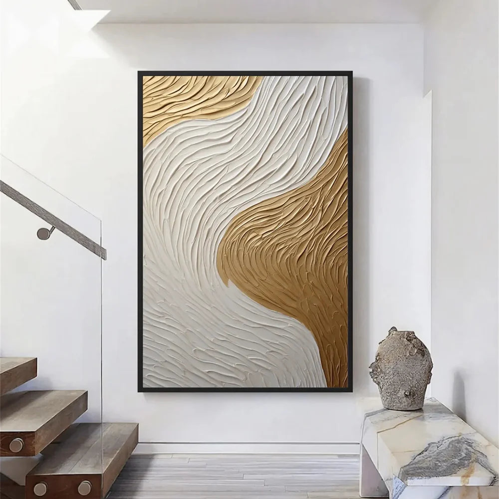 White Minimalist Textured Canvas #MT100