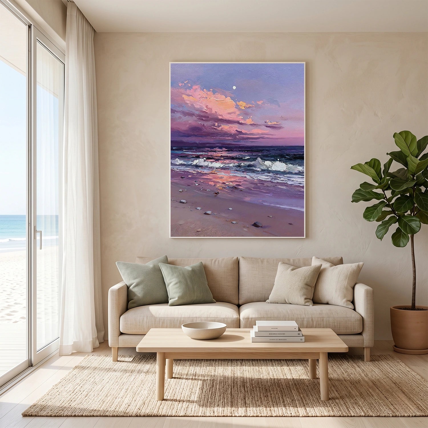 Ocean And Sky Abstract Textured Wall Art #OS158