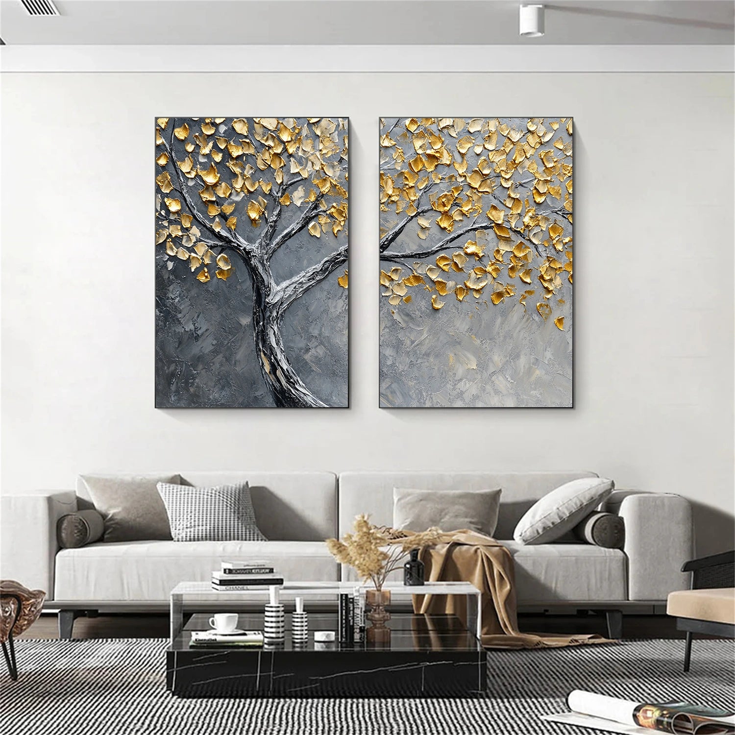 Tree Abstract Textured Wall Art Set of 2 #TP063