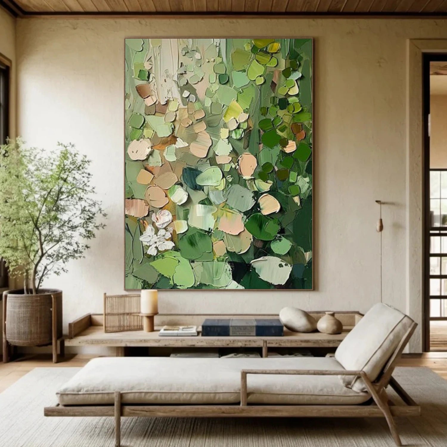 Green Abstract Textured Wall Art #AT126
