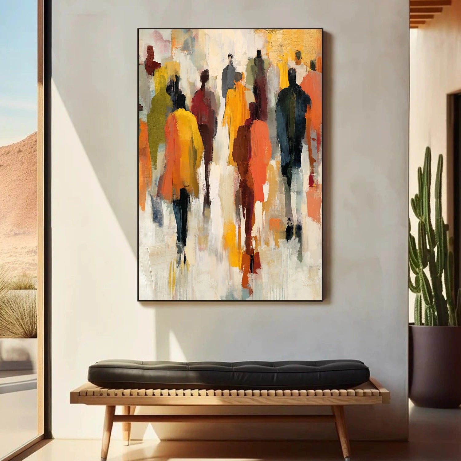 Colorful Abstract People Canvas Art #AE079