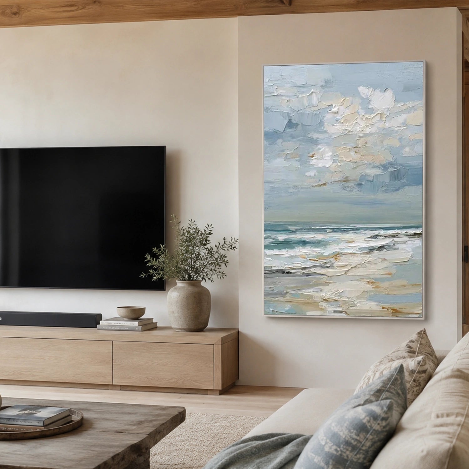 Ocean And Sky Abstract Textured Wall Art #OS203