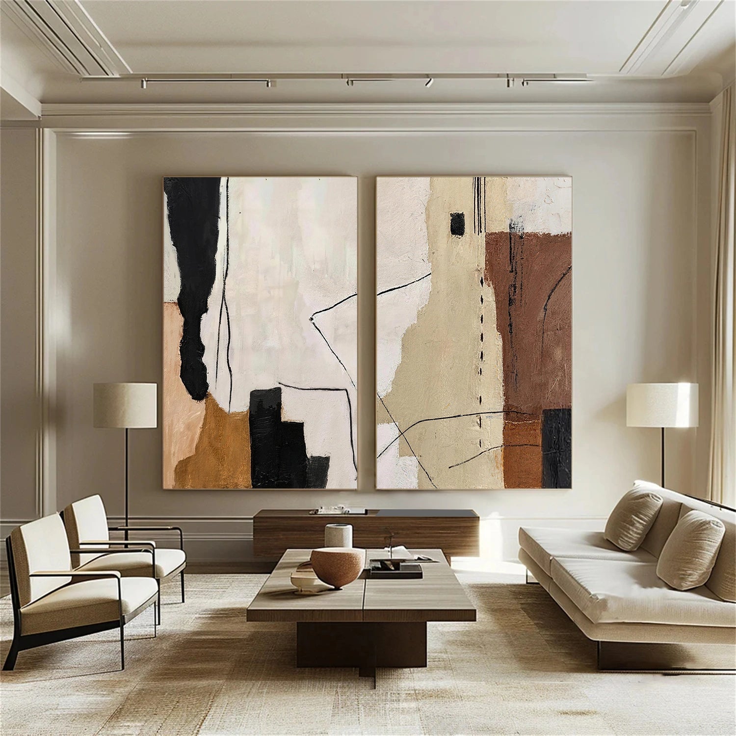 Abstract Canvas Wall Art Set of 2#AP378