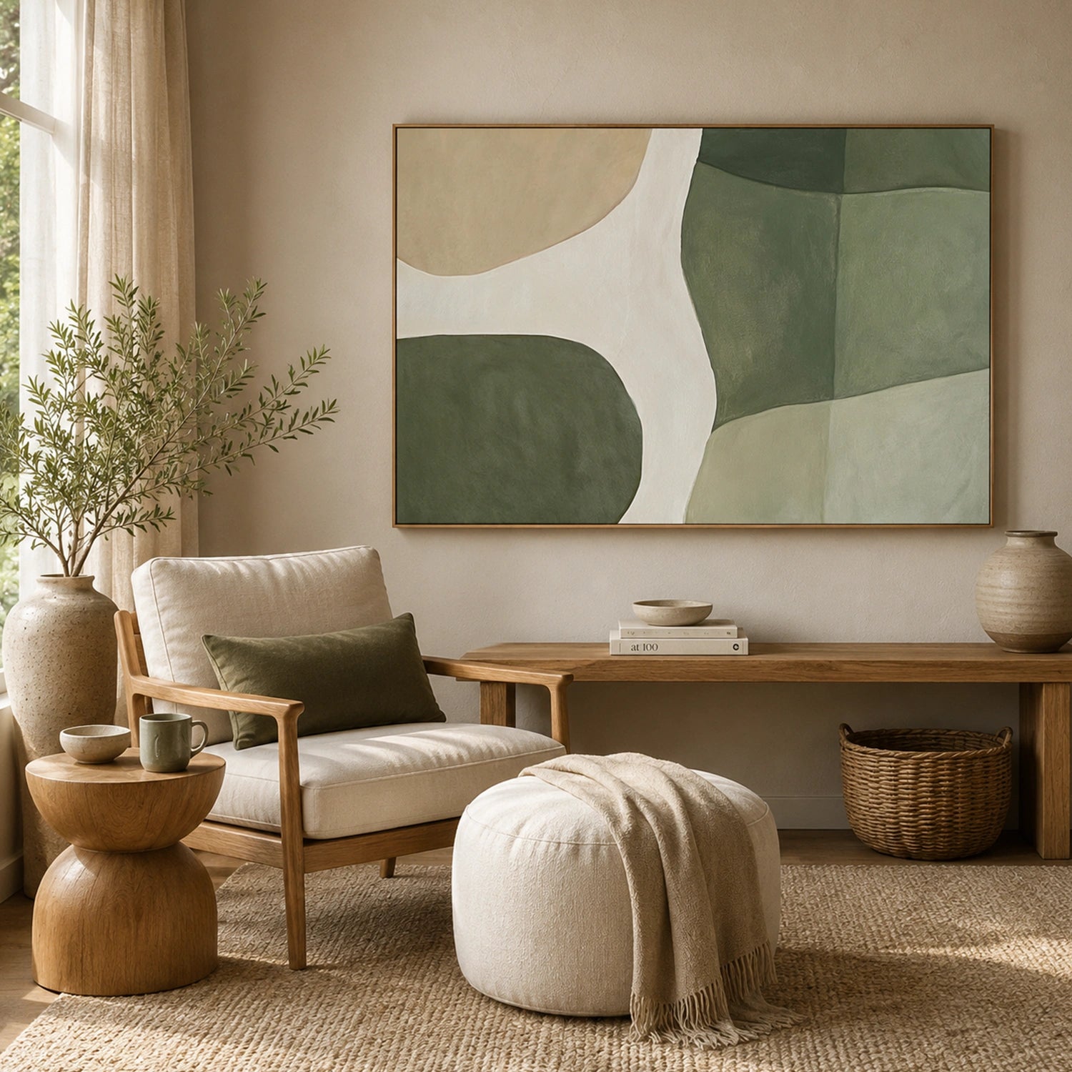 Green Minimalist Canvas Art #MT216