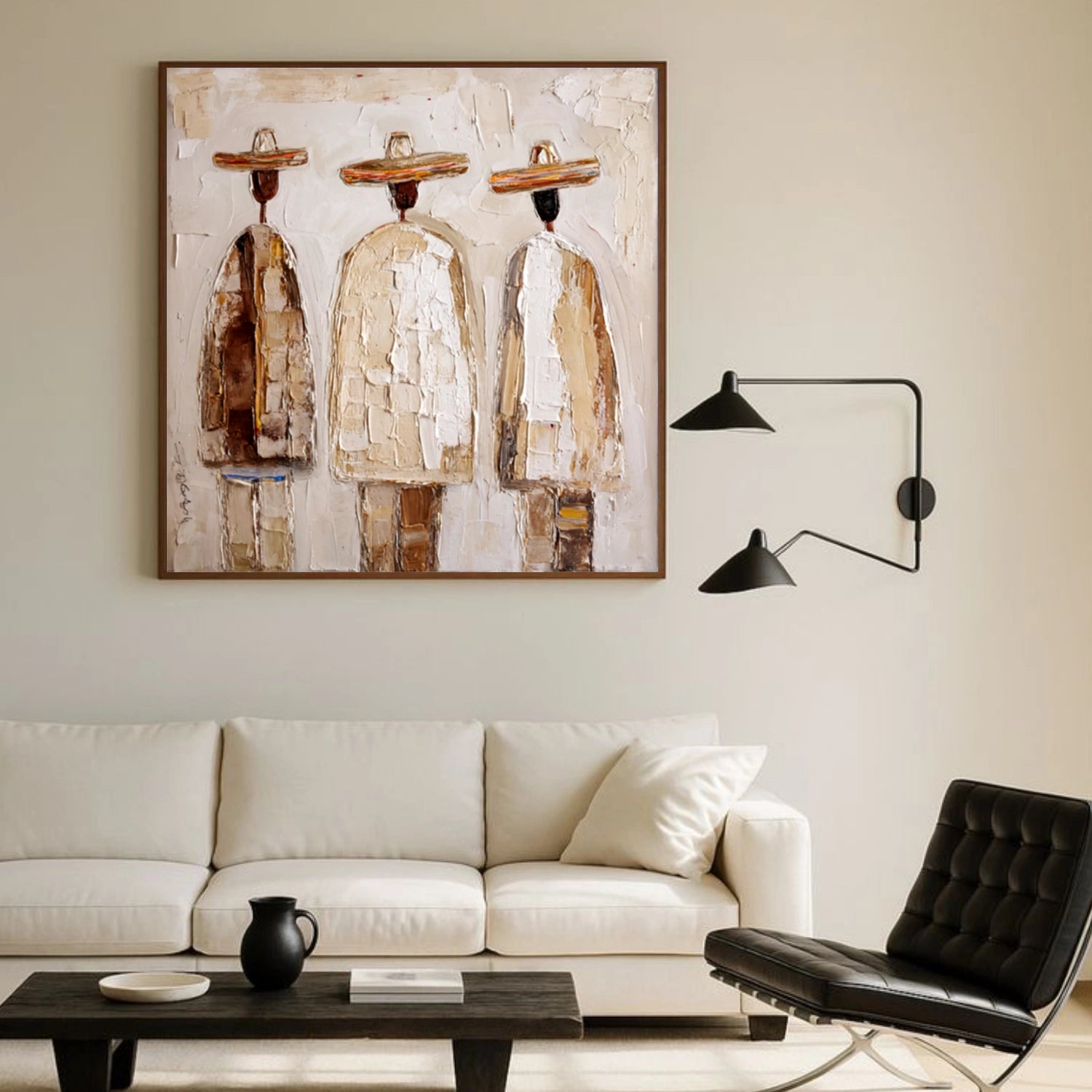 Abstract Portrait Textured Canvas Art #AE128
