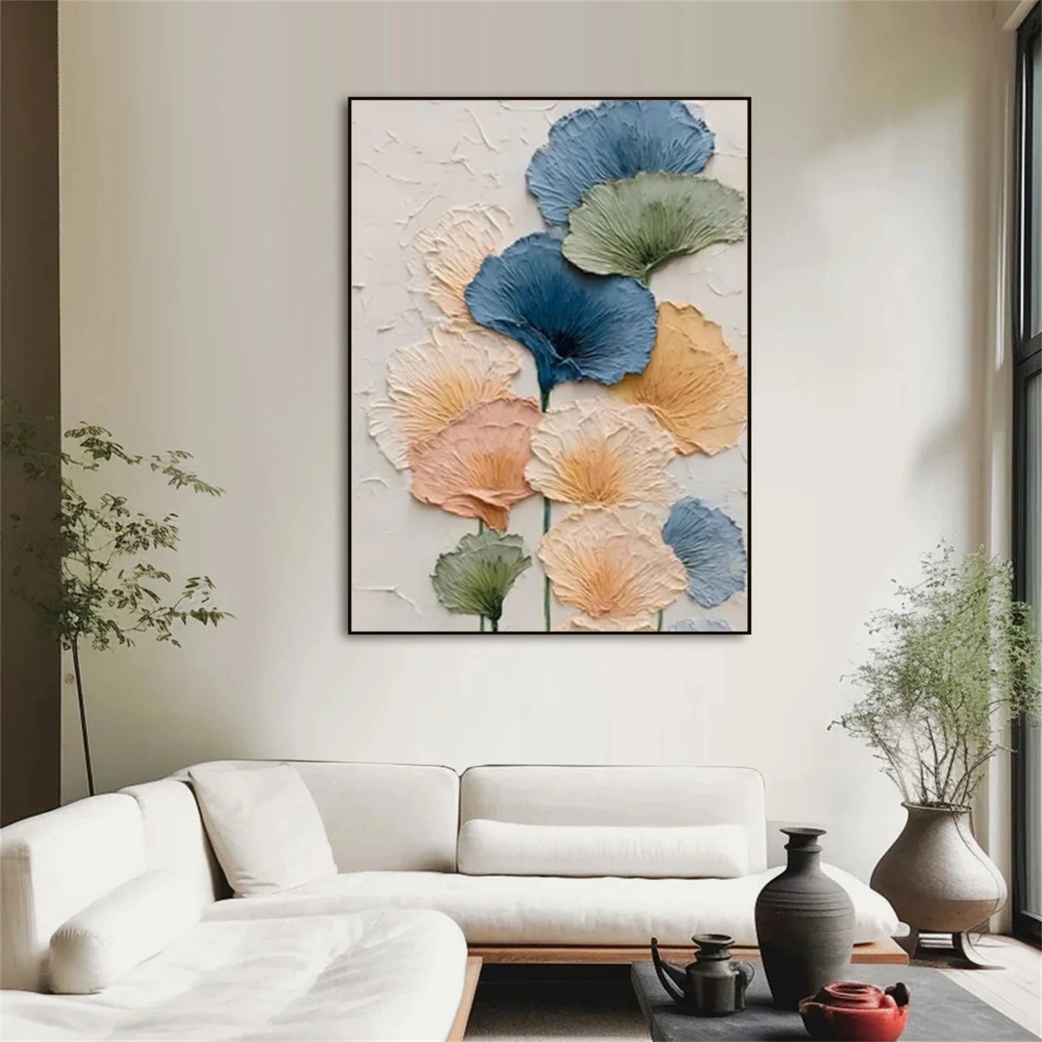 Flower Abstract Textured Wall Art #FP126