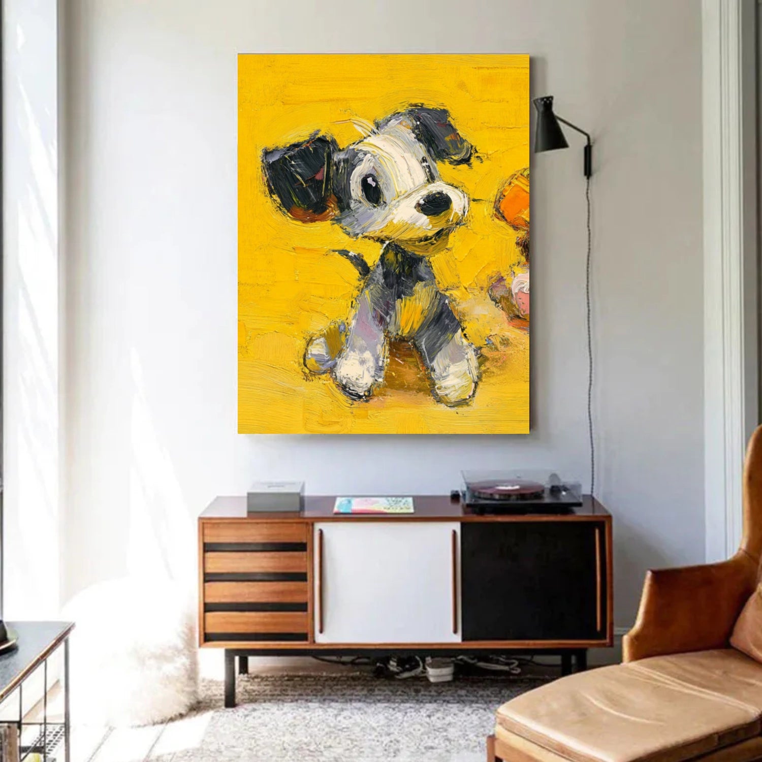 Abstract Animal Dog Textured Wall Art #AC094