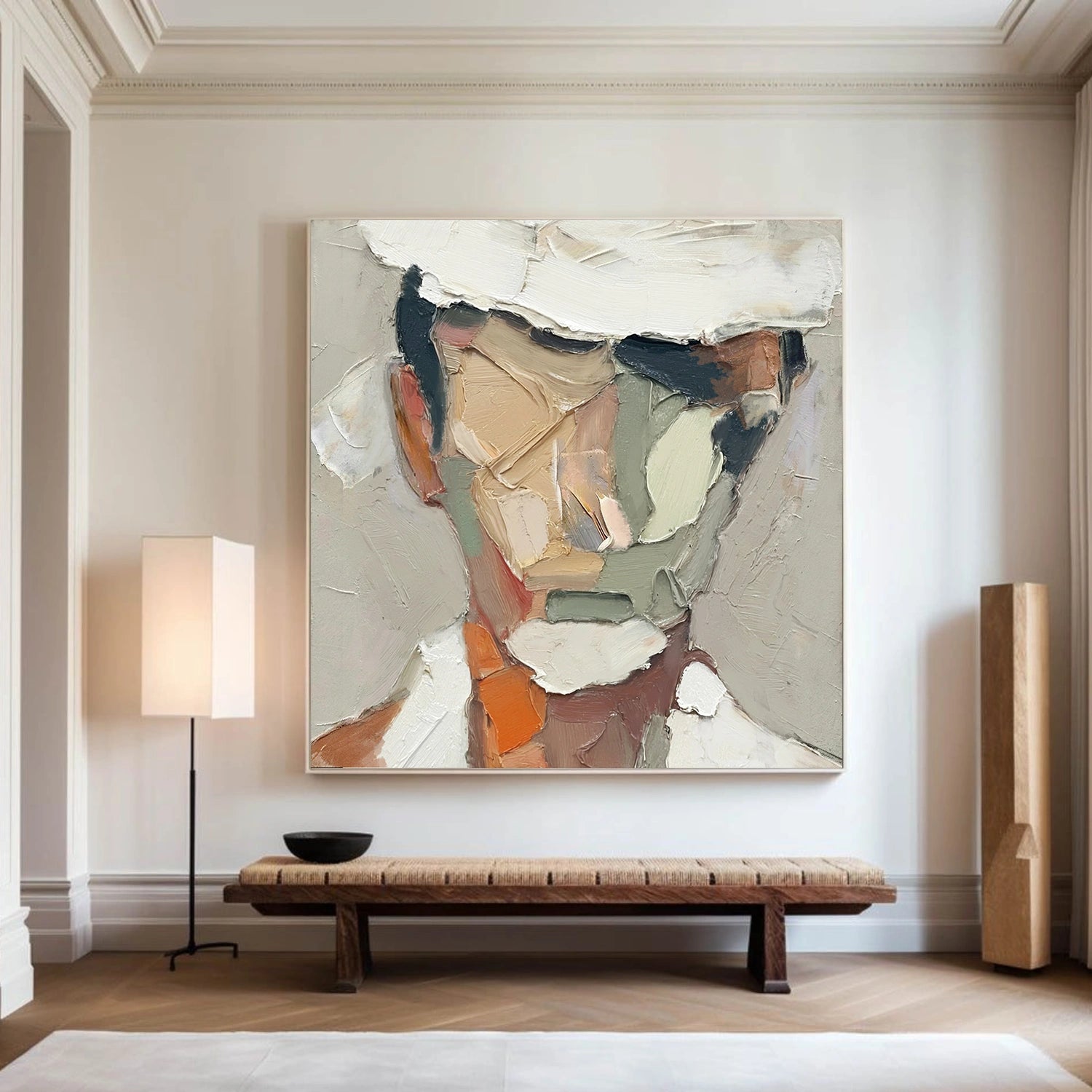 Abstract Portrait Textured Canvas Art #AE124