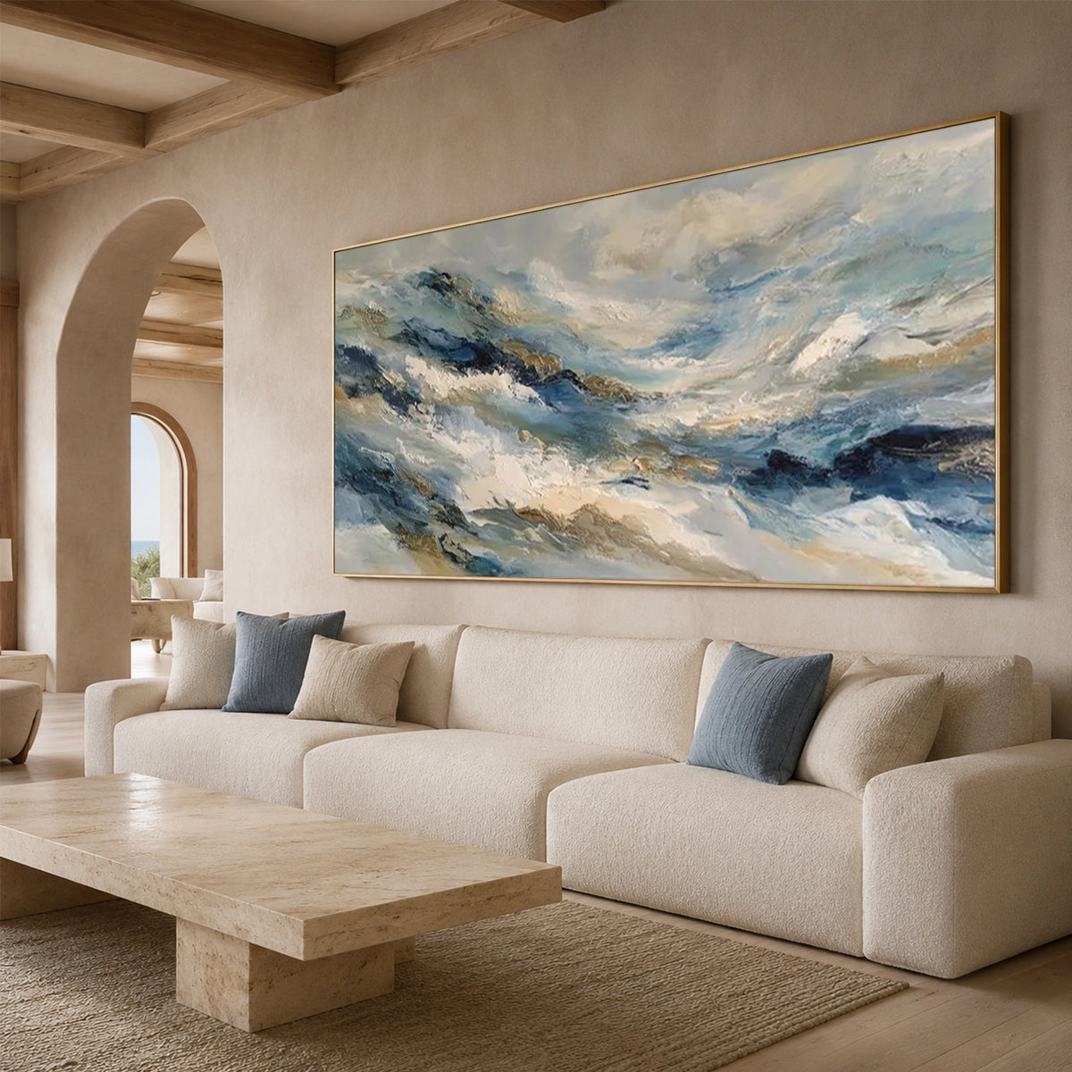 Ocean And Sky Abstract Textured Wall Art #OS200