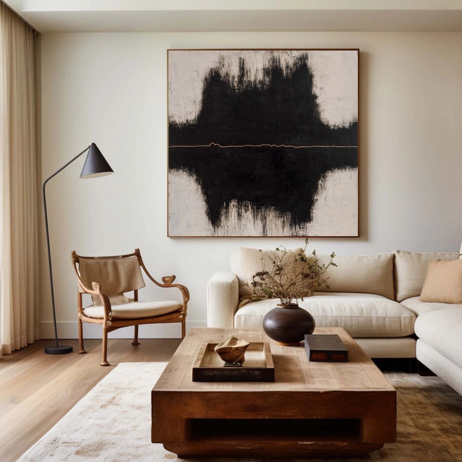 Black Minimalist Canvas Art #MT208