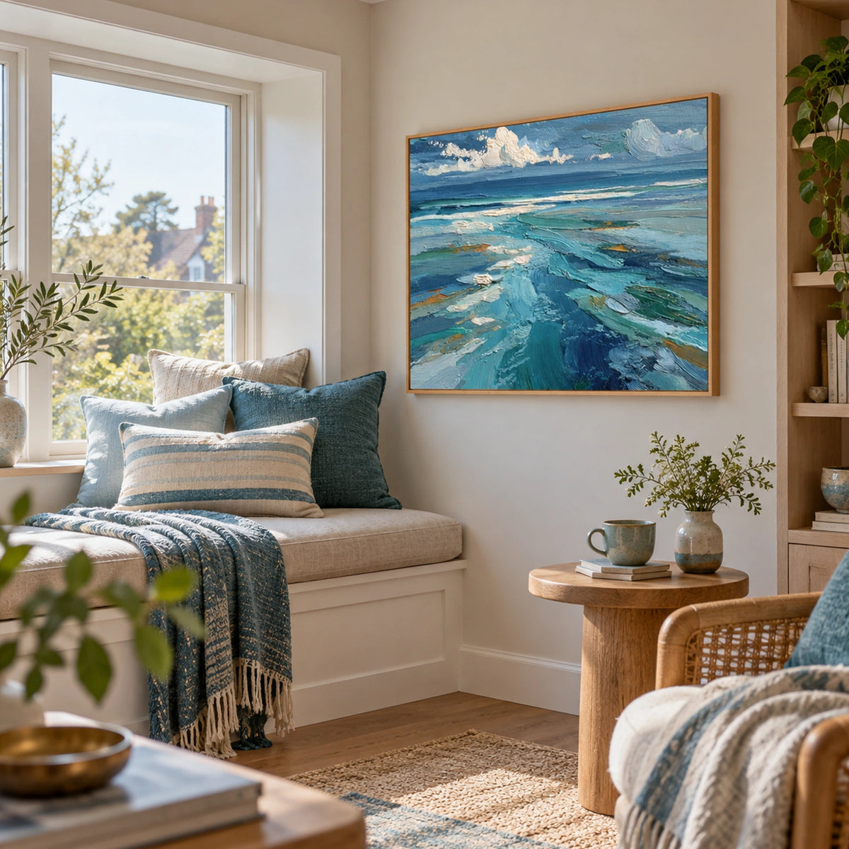 Ocean And Sky Abstract Textured Wall Art #OS242