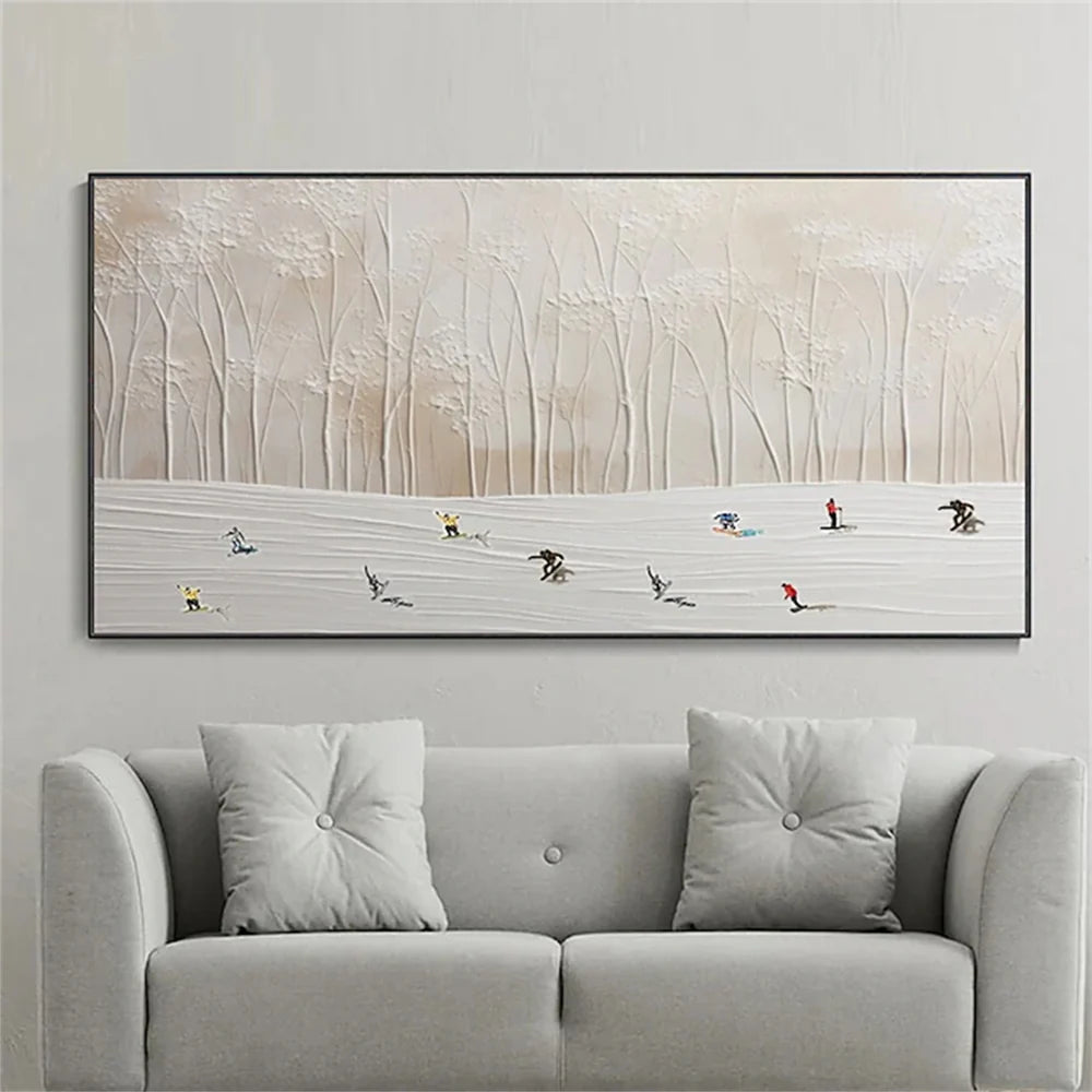 Skiing Sports Textured Painting Canvas #MS007