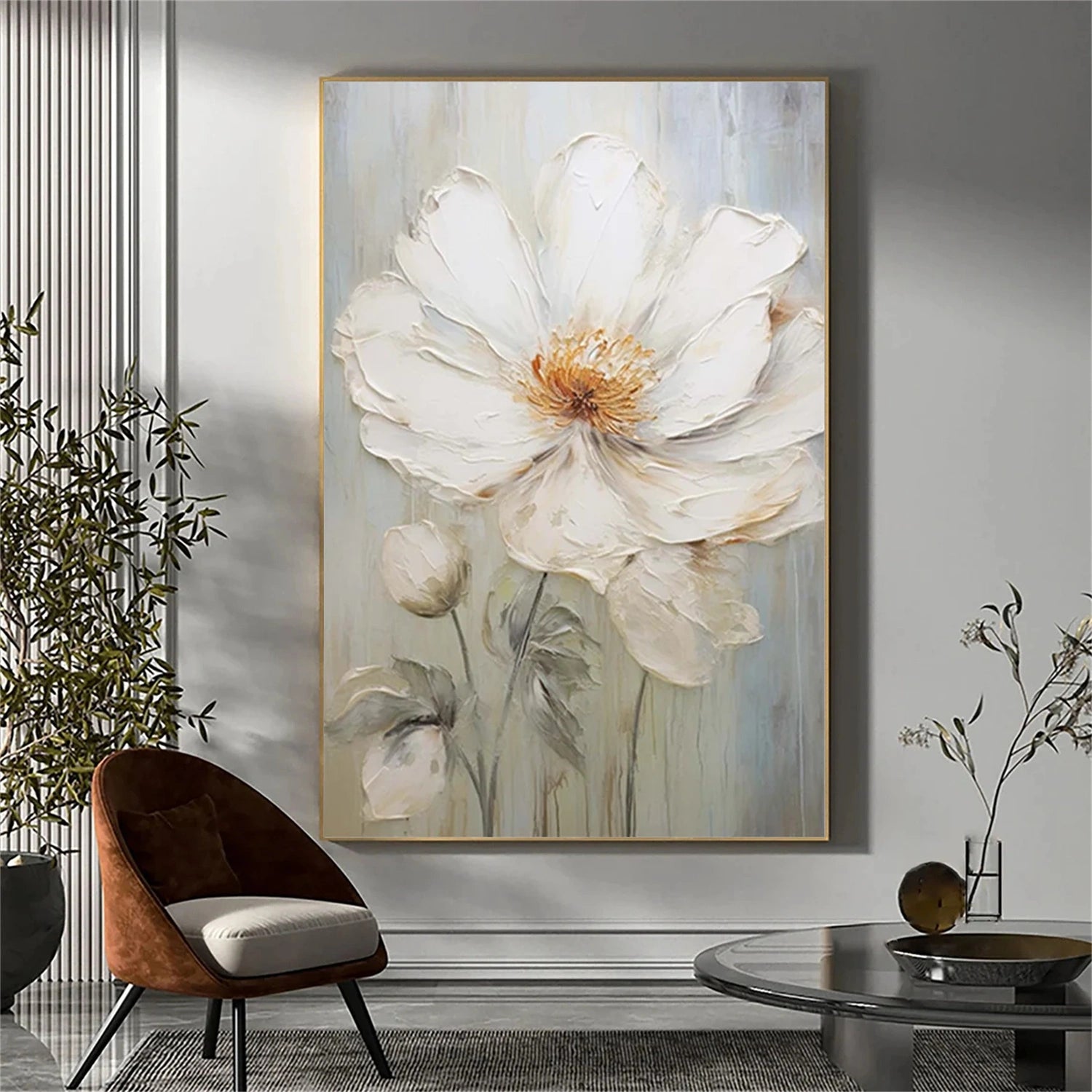 Flower Abstract Textured Wall Art #FP114
