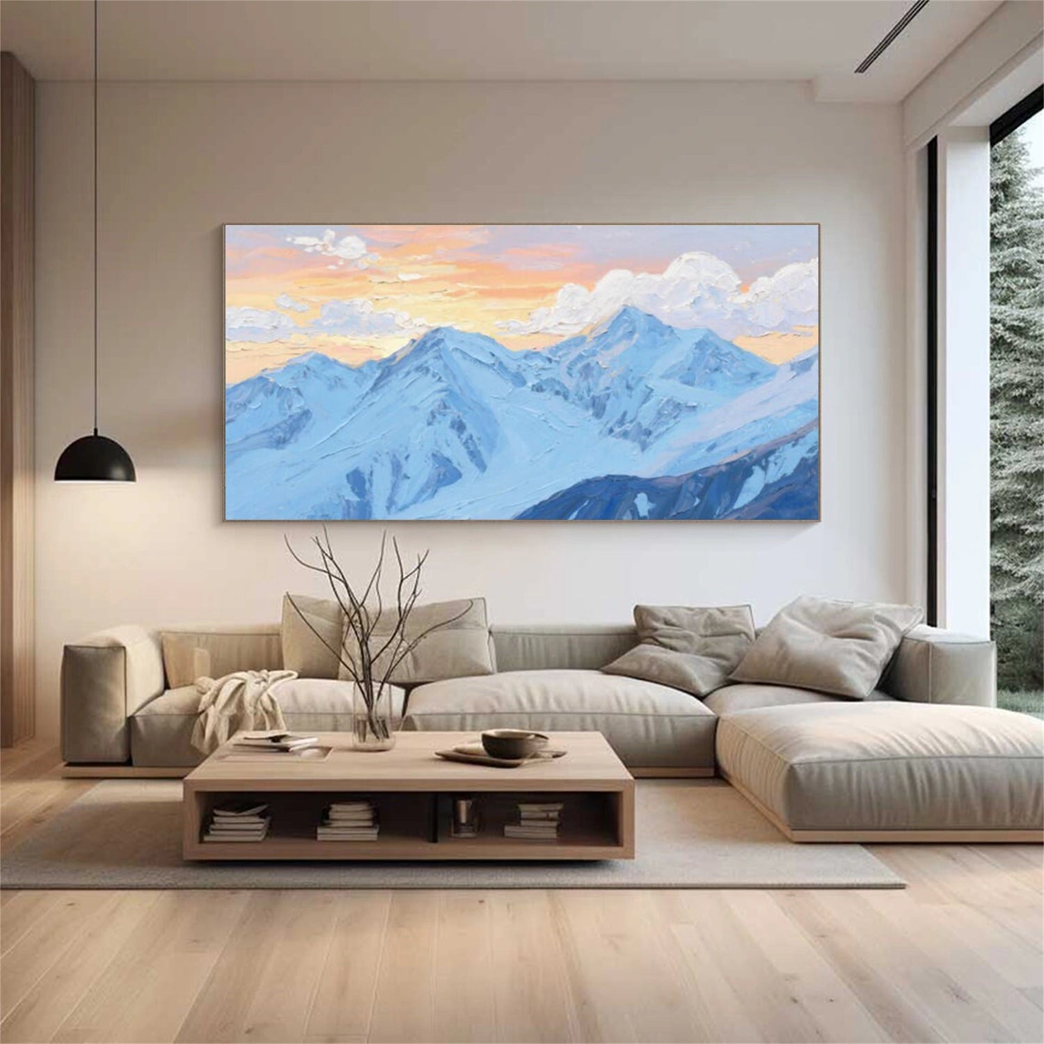 Abstract Mountain Canvas Art #MO044