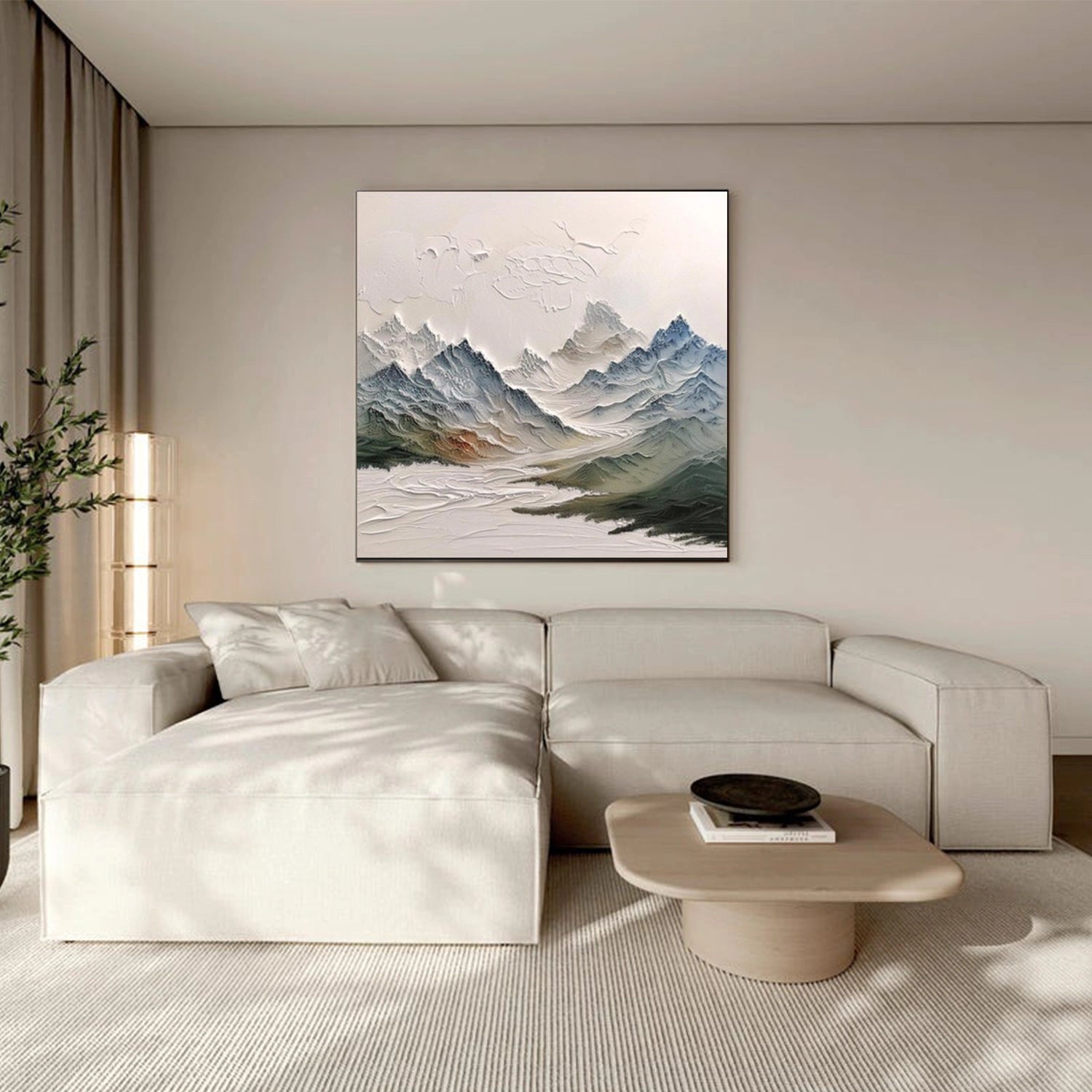Colorful Abstract Mountain Textured Canvas Art #MO042