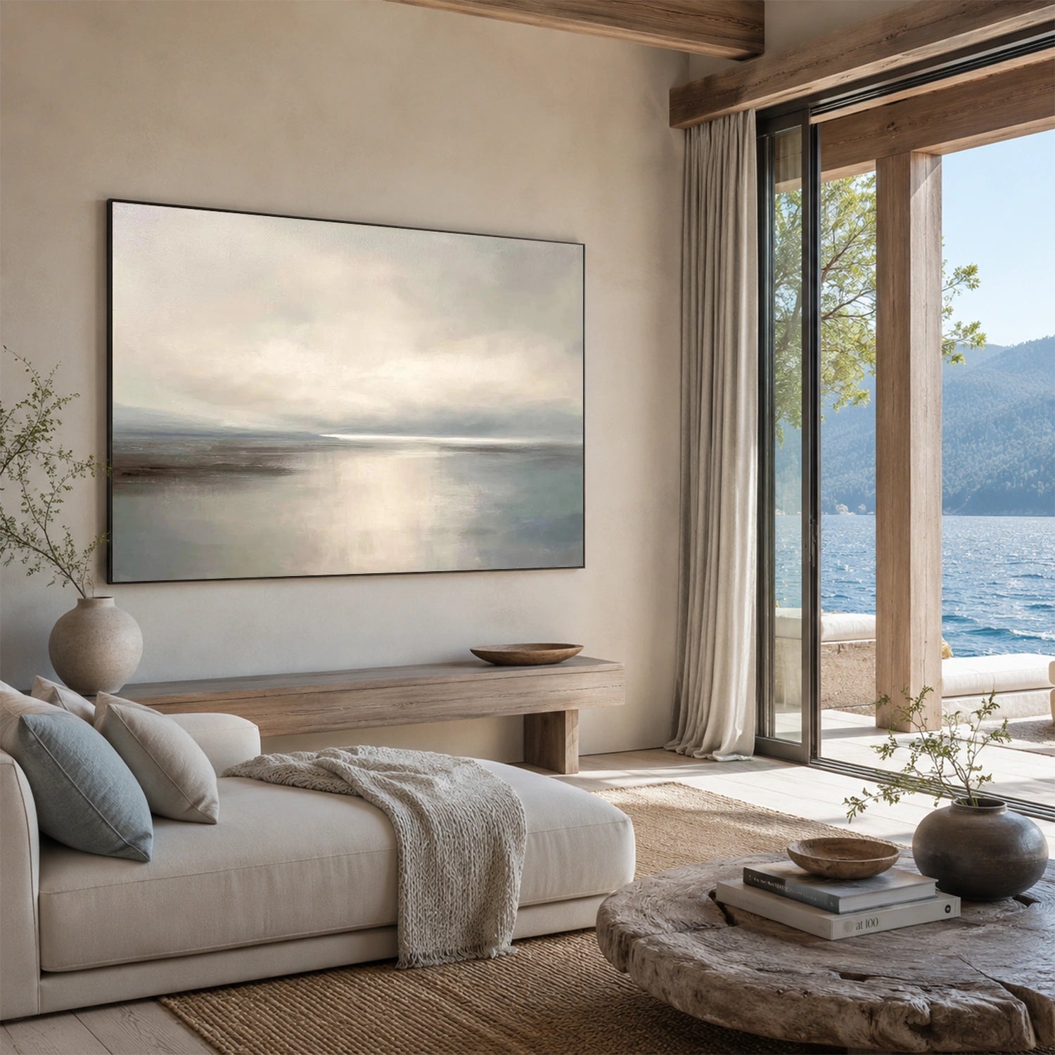 Ocean And Sky Abstract Wall Art #OS196