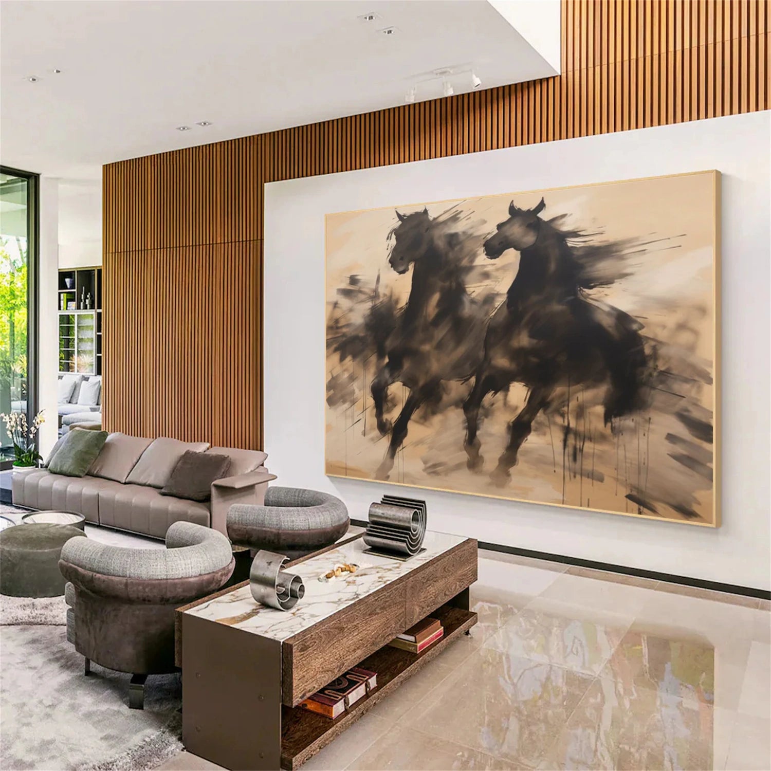 Abstract Animal Horse Wall Art #AC044