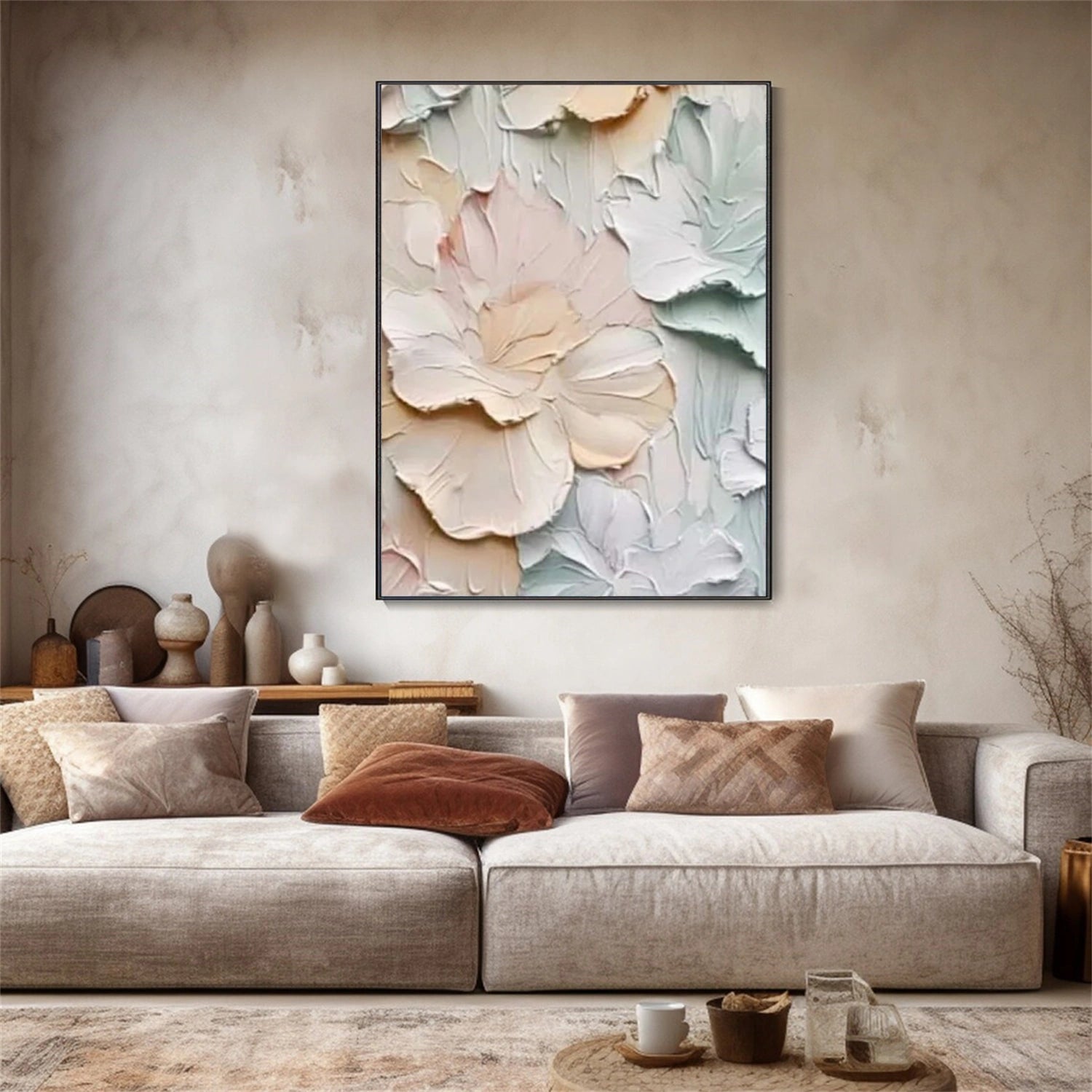Flower Abstract Textured Wall Art #FP123