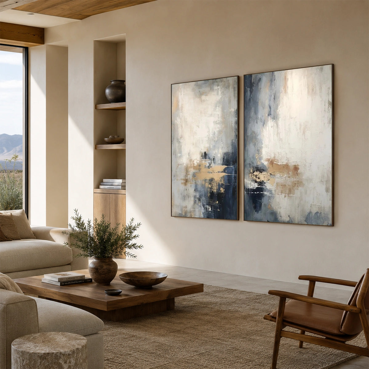 Abstract Canvas Wall Art Set of 2 #AP415