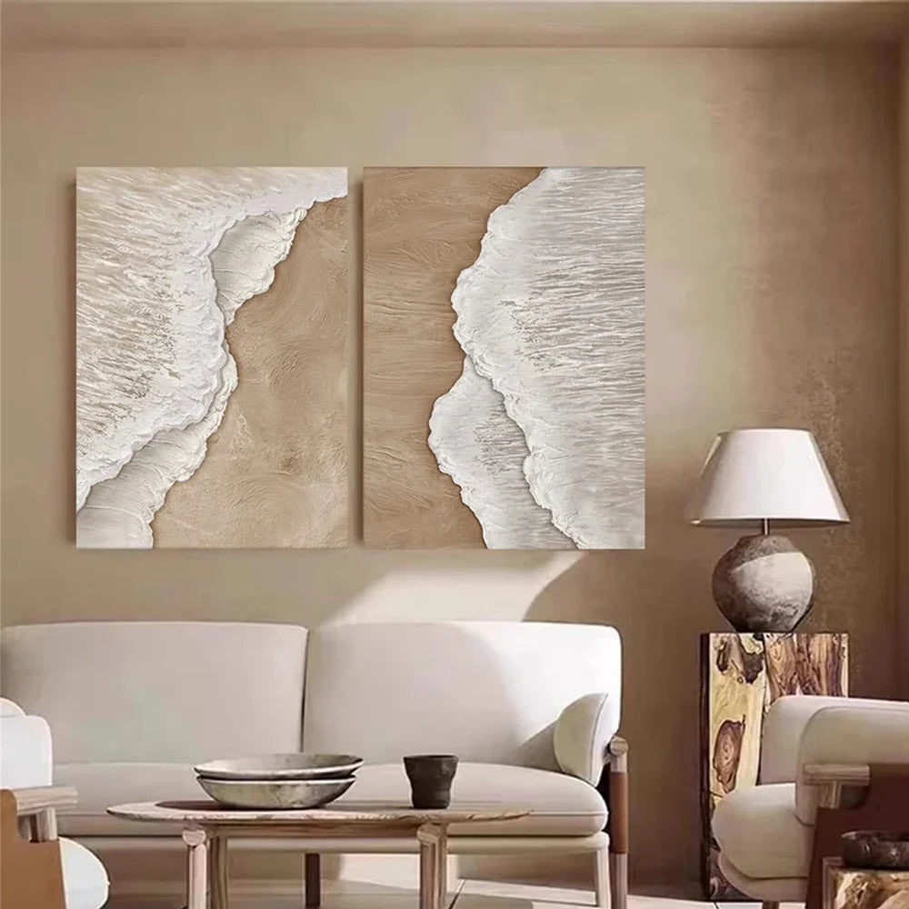 Ocean Textured Painting Canvas Set of 2 #OS011