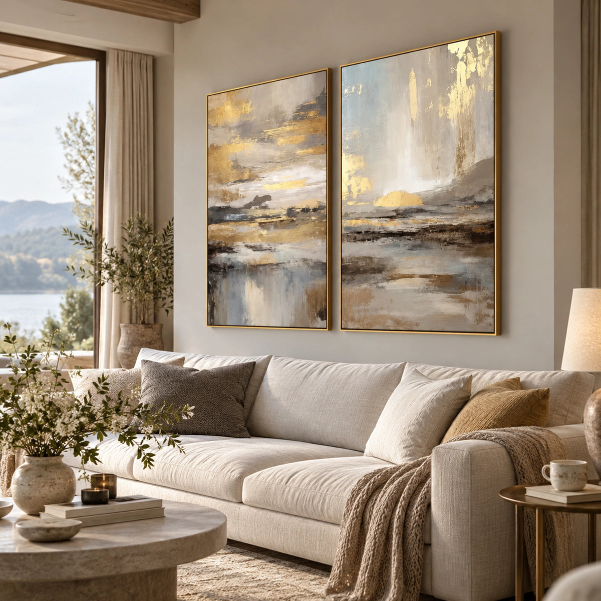 Abstract Textured Wall Art Set of 2 #AT196