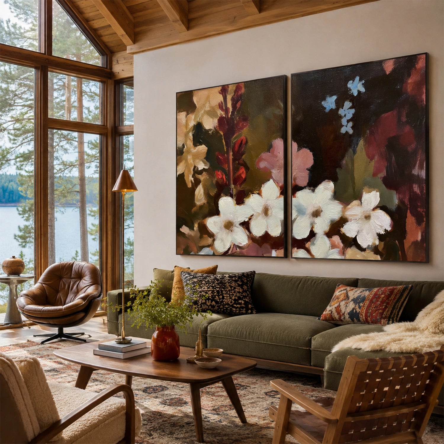 Flower Abstract Wall Art Set of 2 #FP204