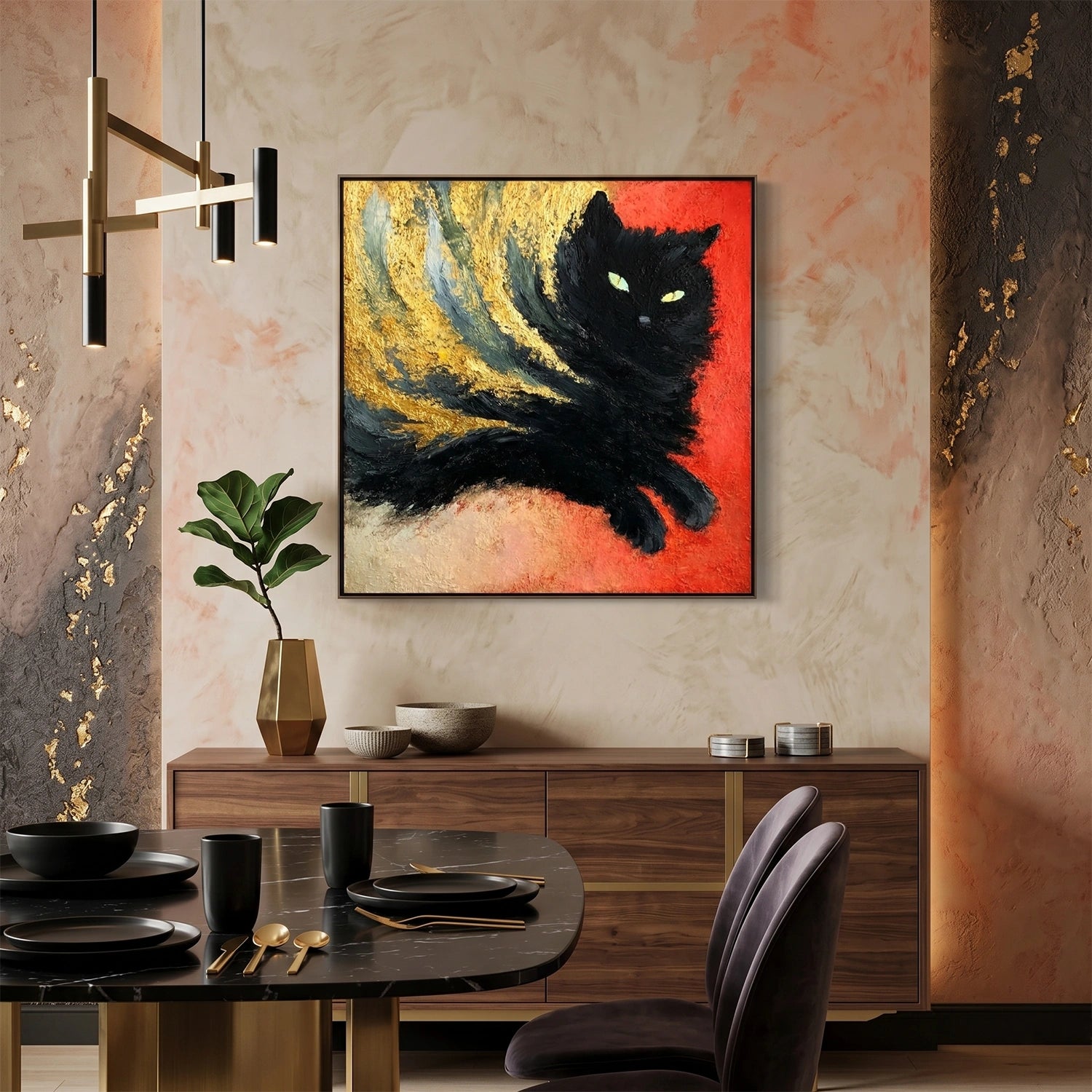 Abstract Animal Cat Wall Art #AC122