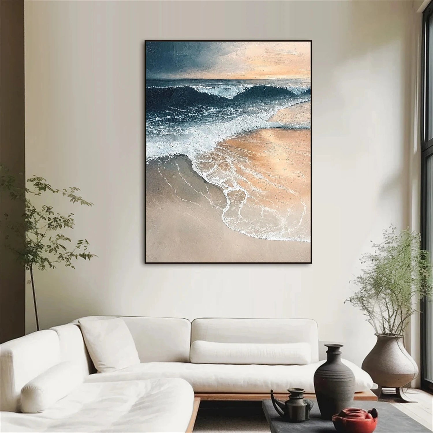 Ocean And Sky Abstract Textured Wall Art #OS152