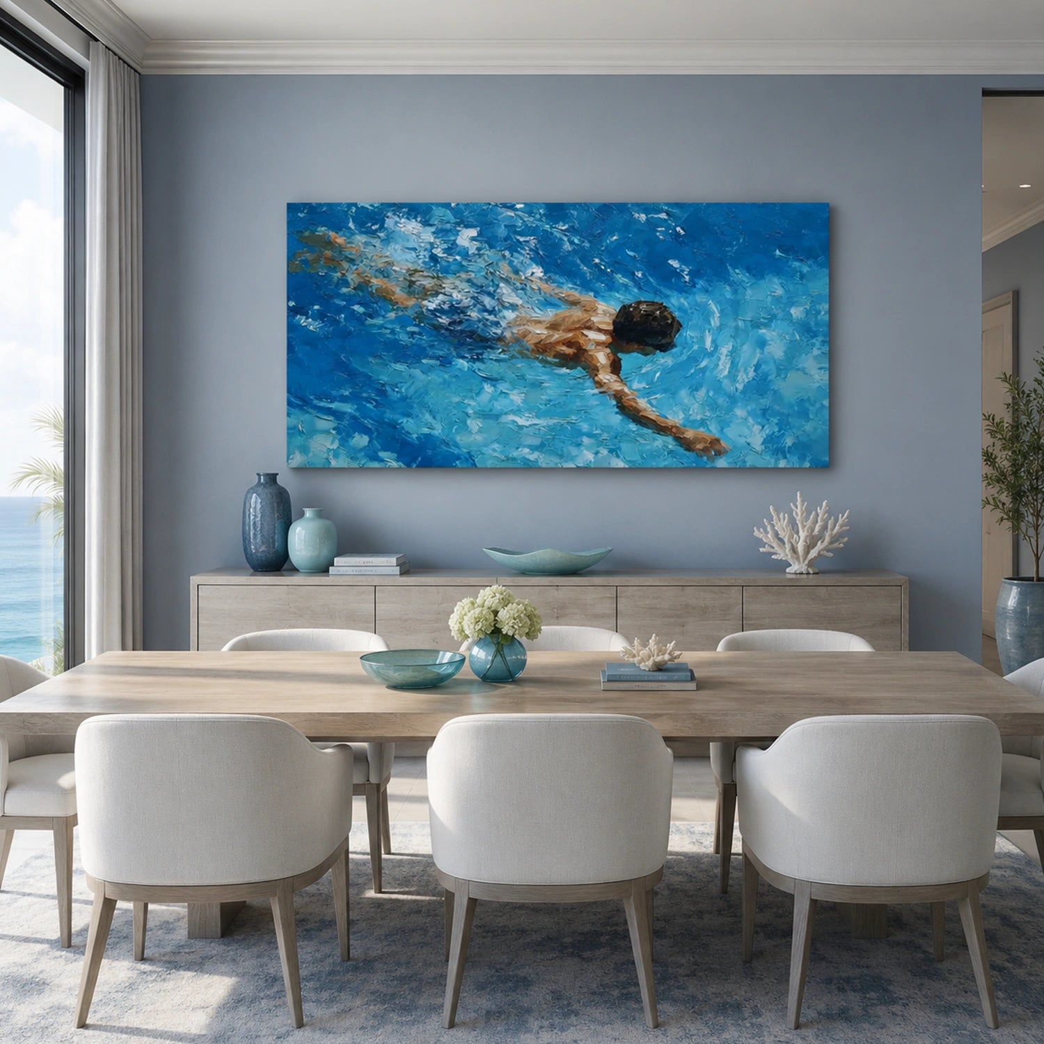 Swimming Sport Textured Wall Art #MS133