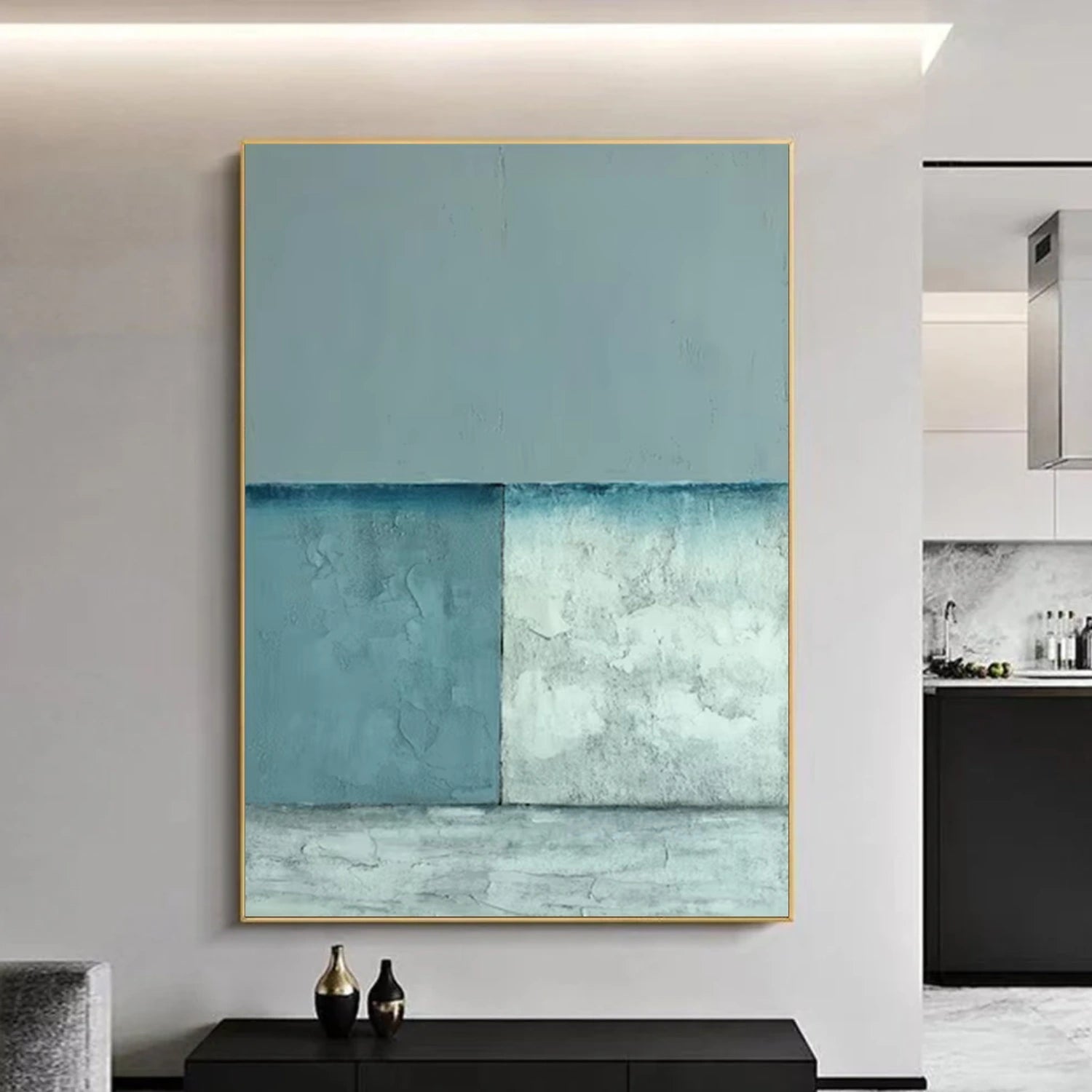 Blue Minimalist Canvas Art #MT167