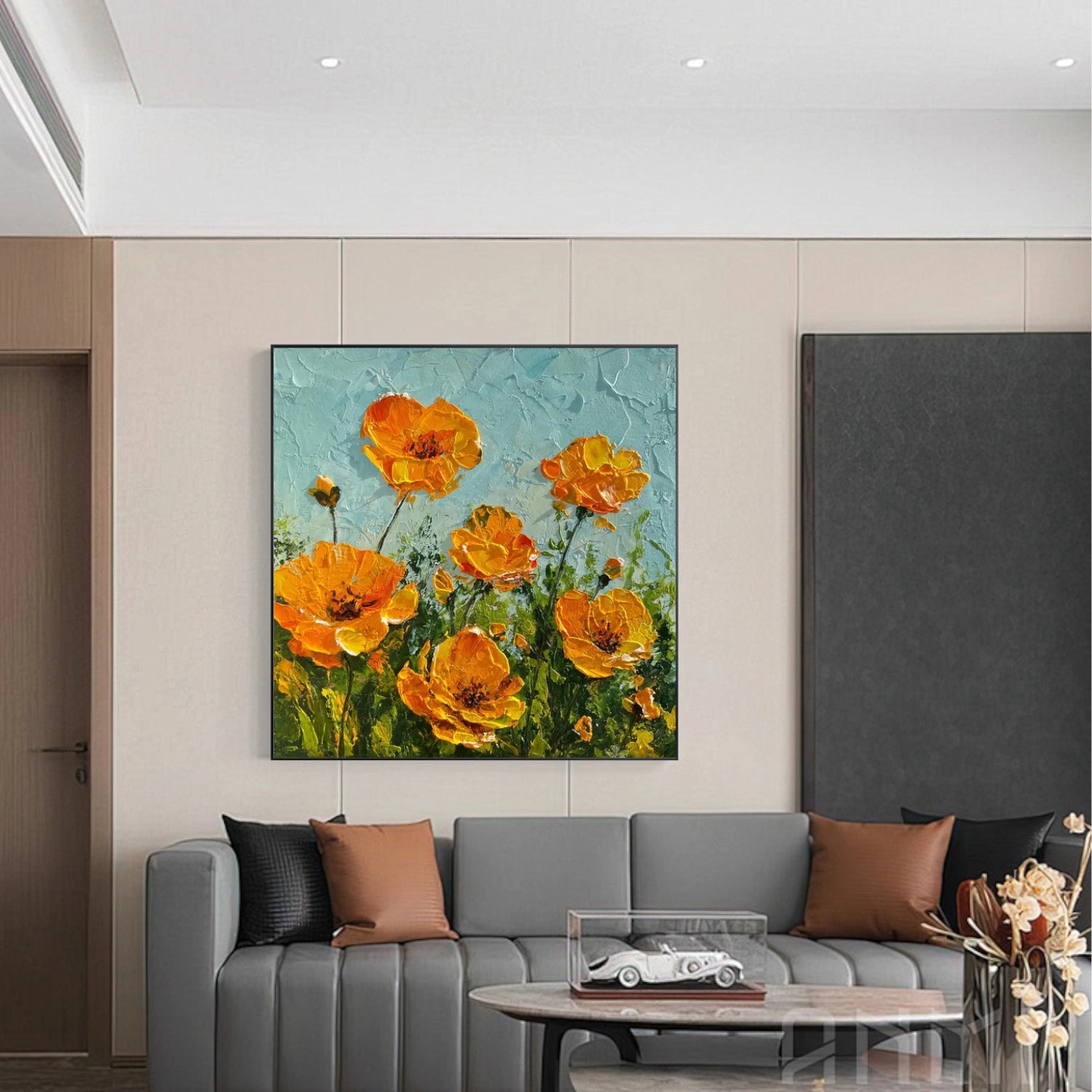 Flower Abstract Textured Wall Art #FP121