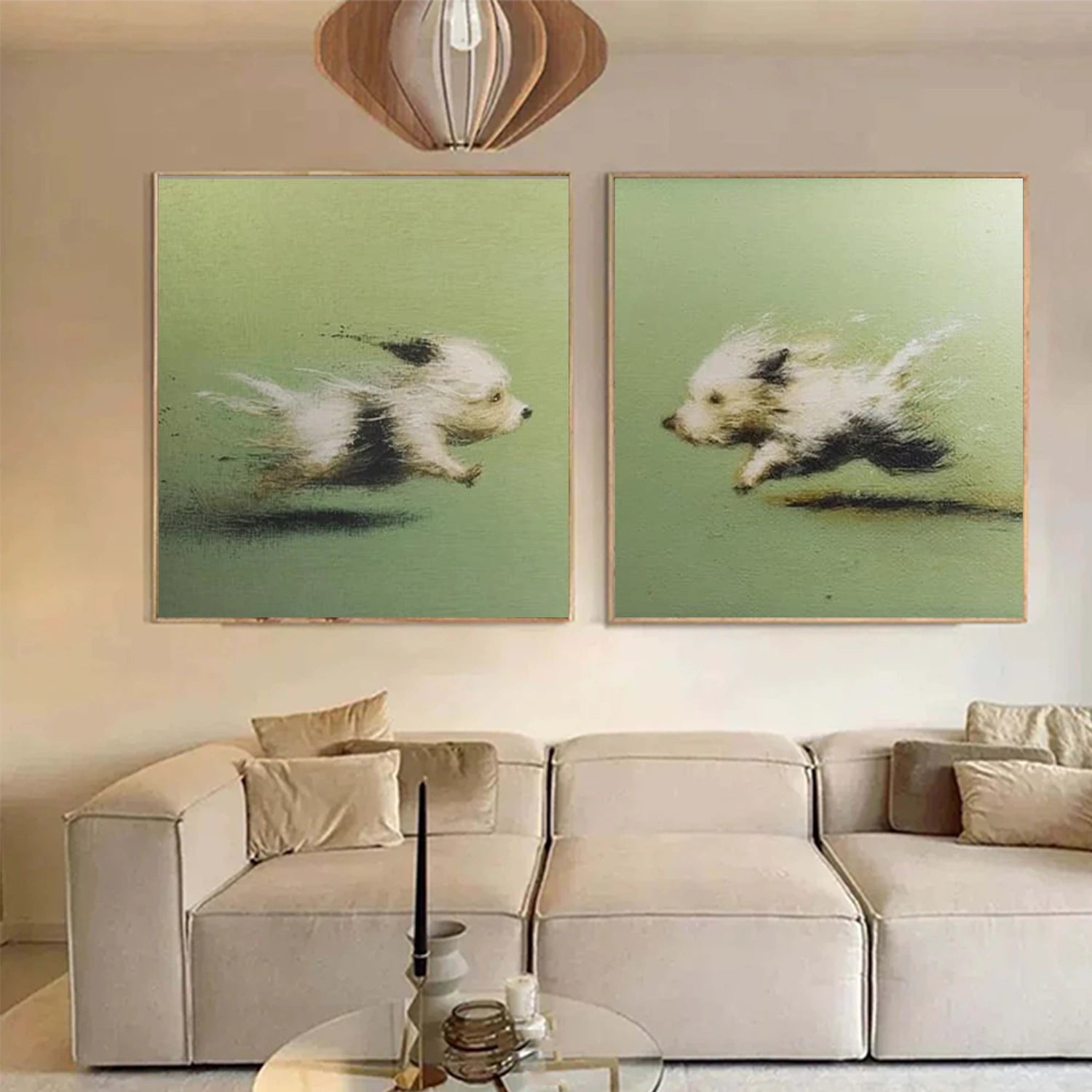 Abstract Animal Dog Wall Art Set of 2 #AC114