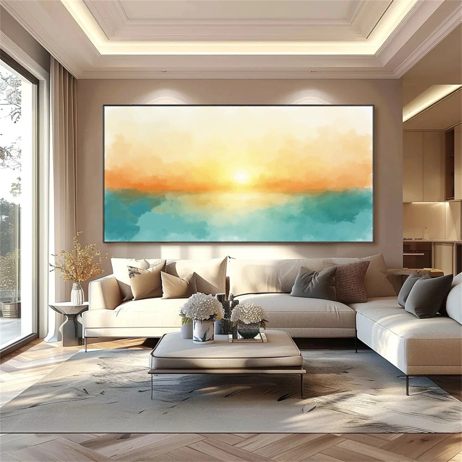 Ocean And Sky Abstract Wall Art #OS127