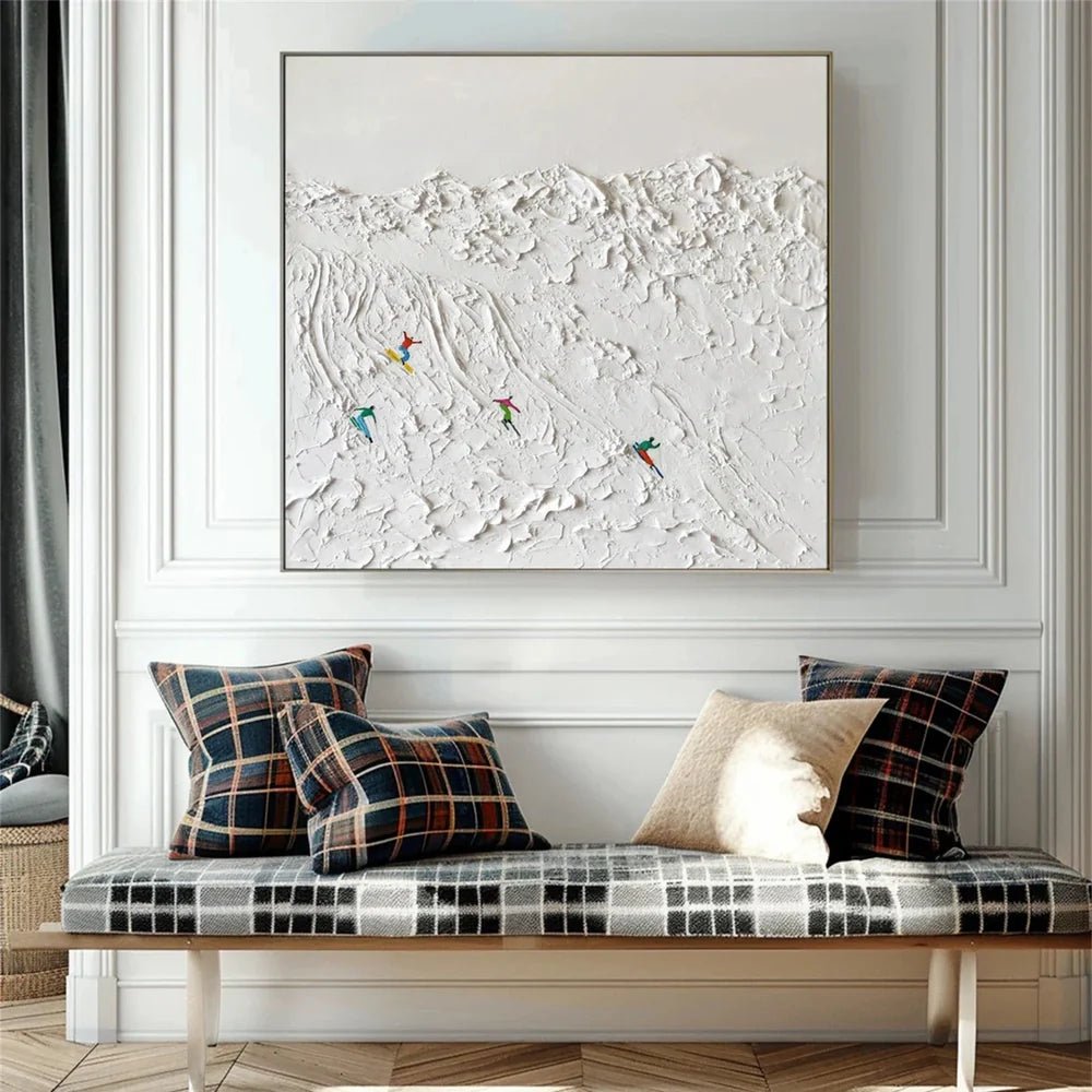 Skiing Sports Textured Painting Canvas #MS008
