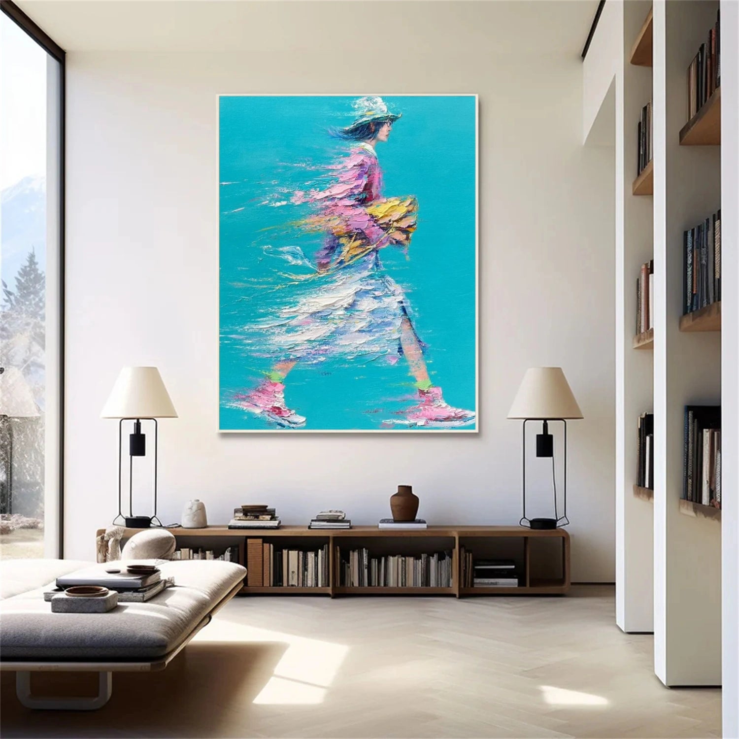 Abstract People Textured Canvas #AE054