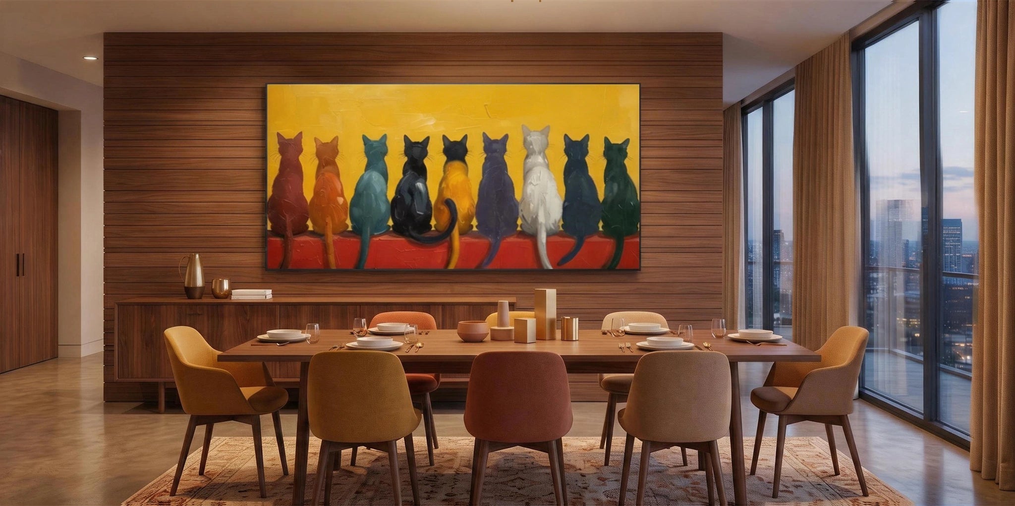 Abstract Animal Cat Wall Art #AC123