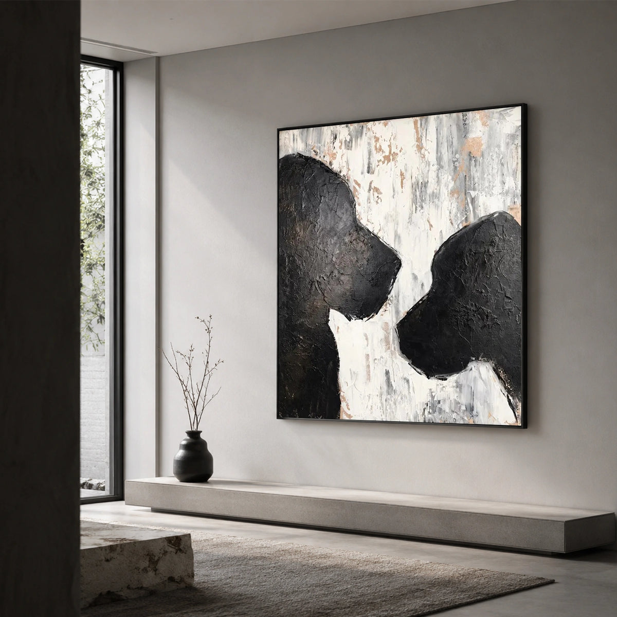 Abstract Animal Dog Textured Wall Art #AC159