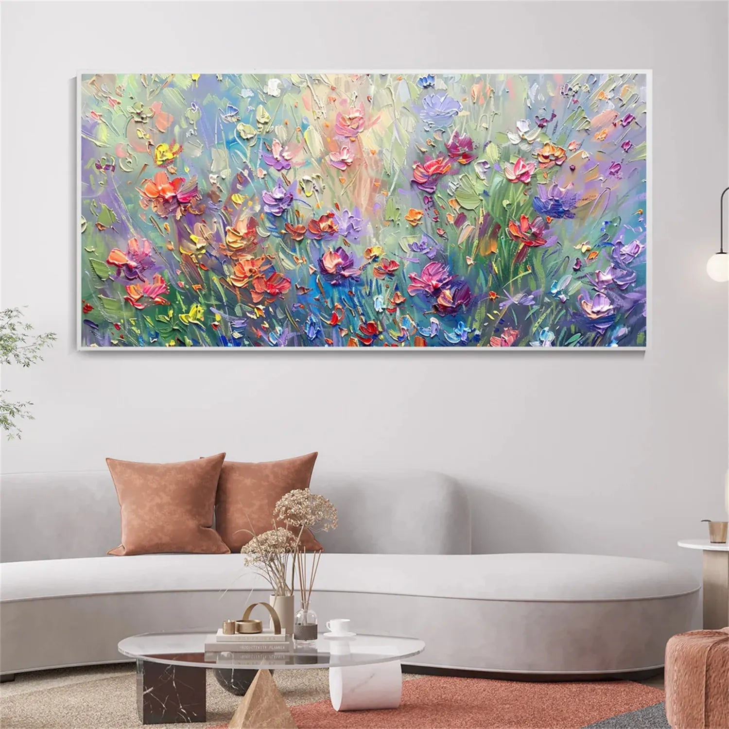 Colorful Flower Textured Painting Canvas #FP012