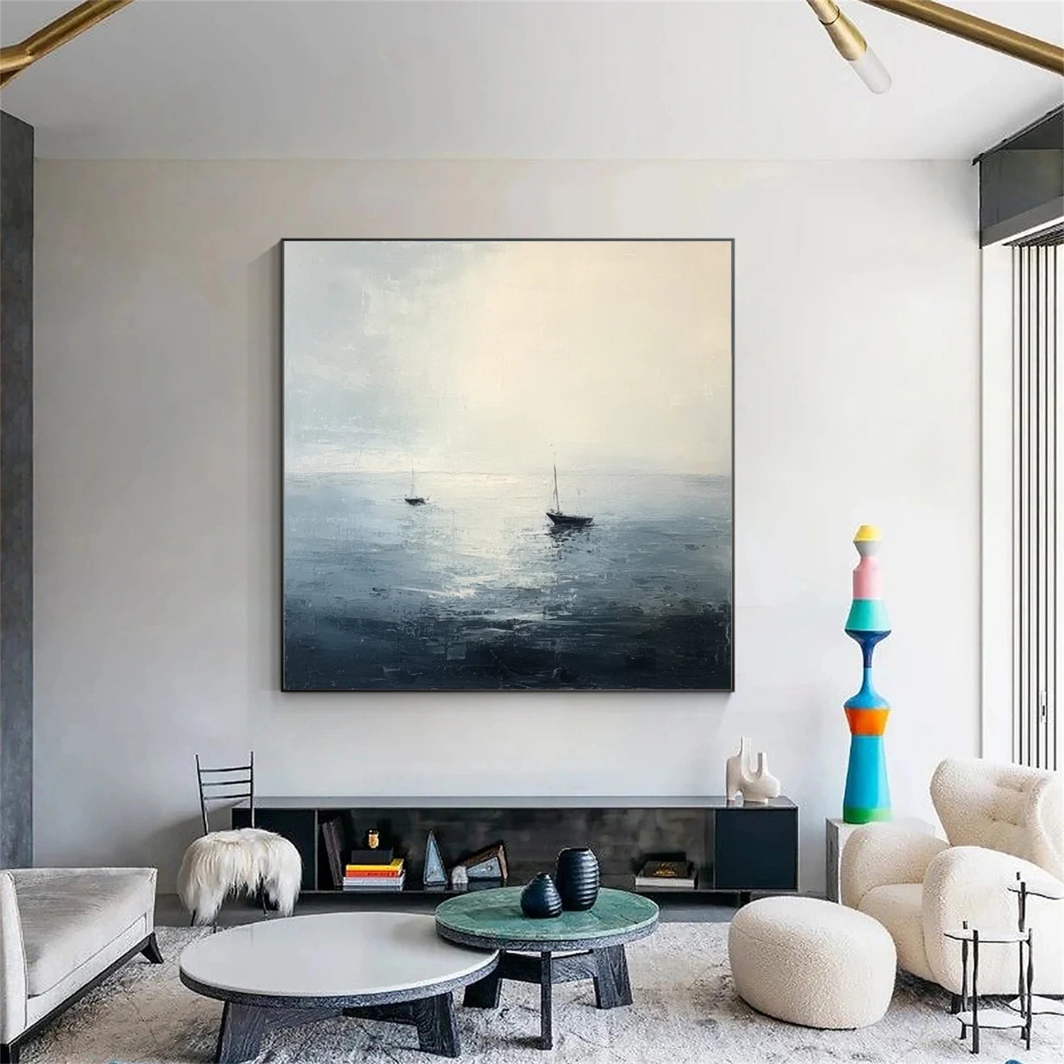 Ocean And Sky Abstract Wall Art #OS091