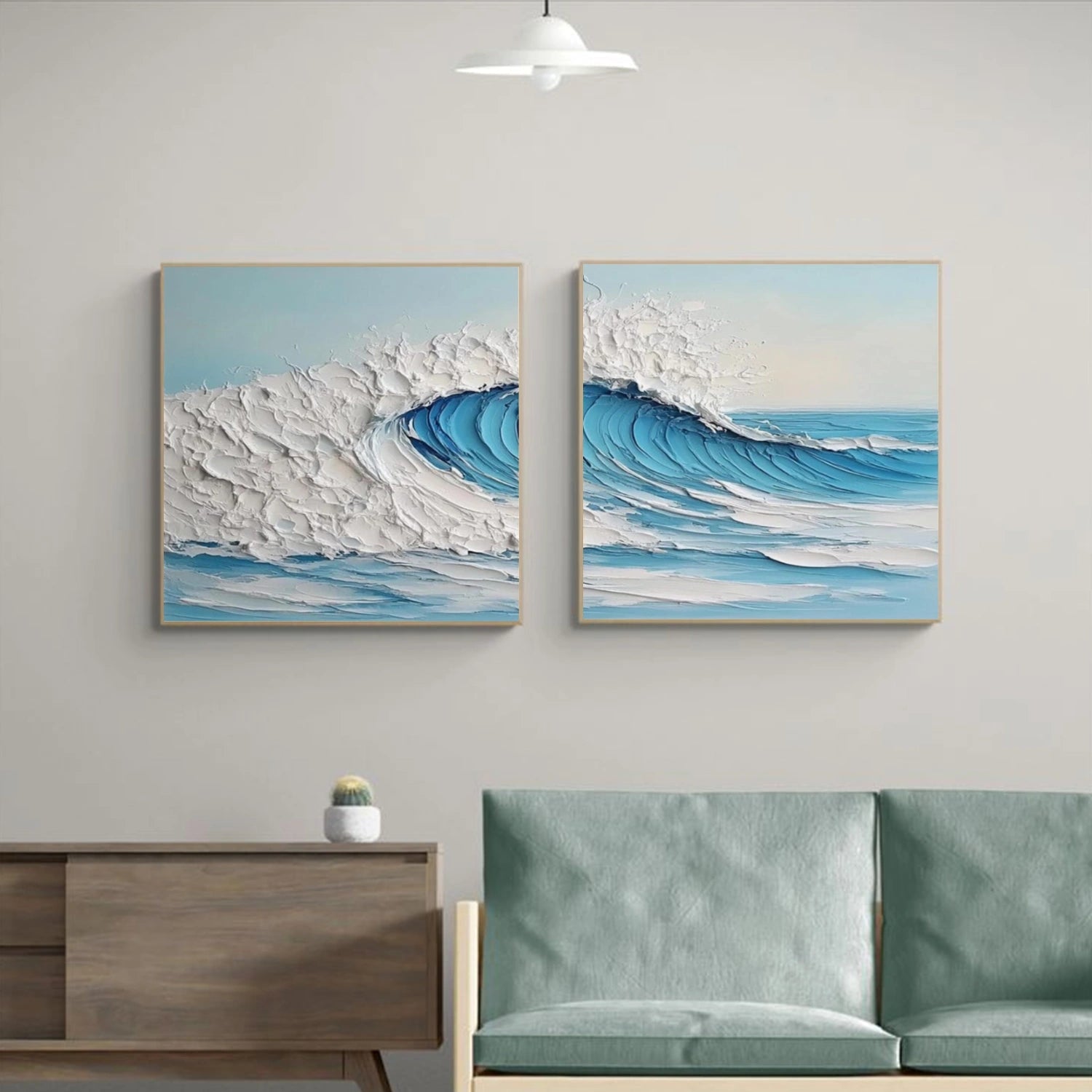 Ocean Abstract Textured Wall Art Set of 2 #OP051