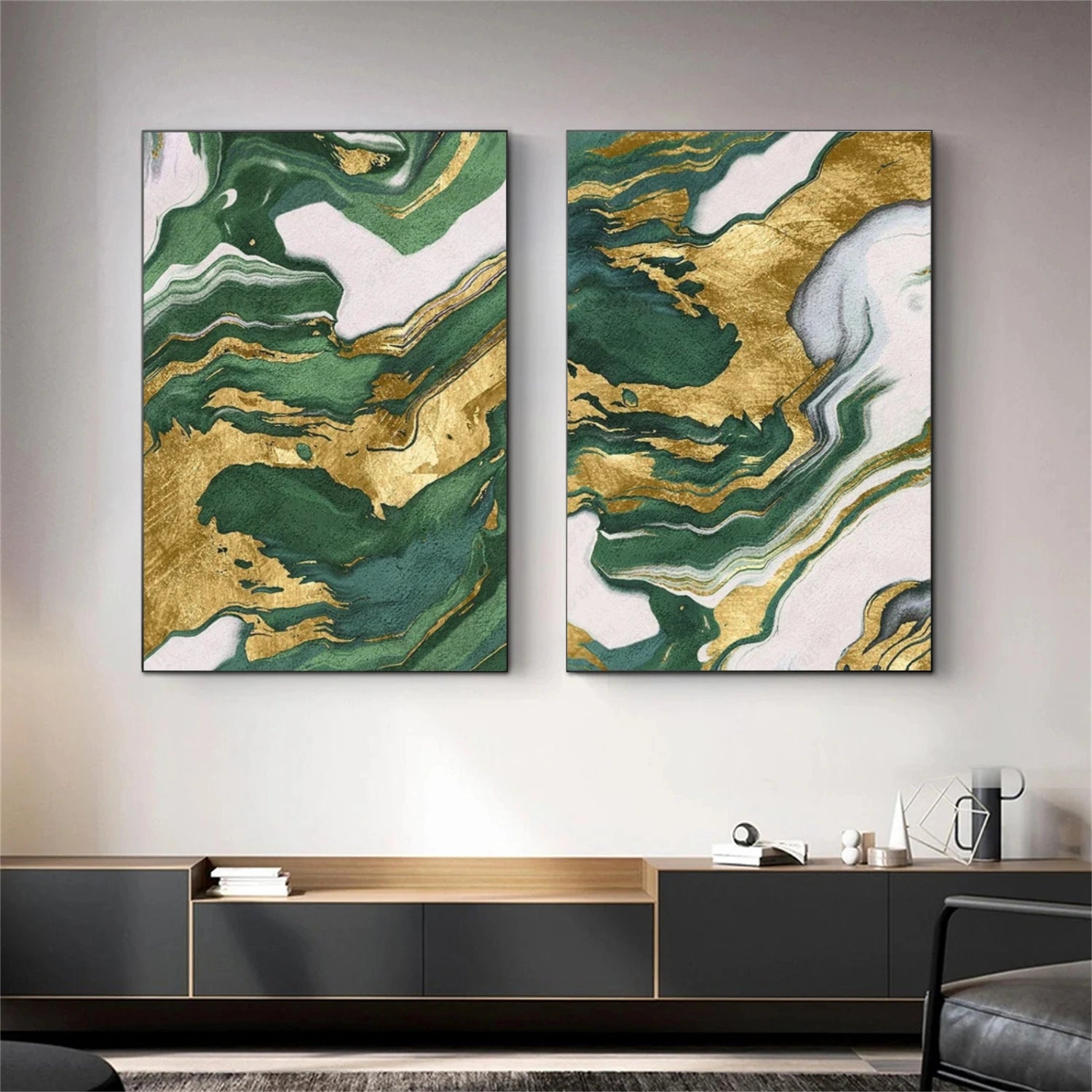 Abstract Canvas Wall Art Set of 2 #AP303