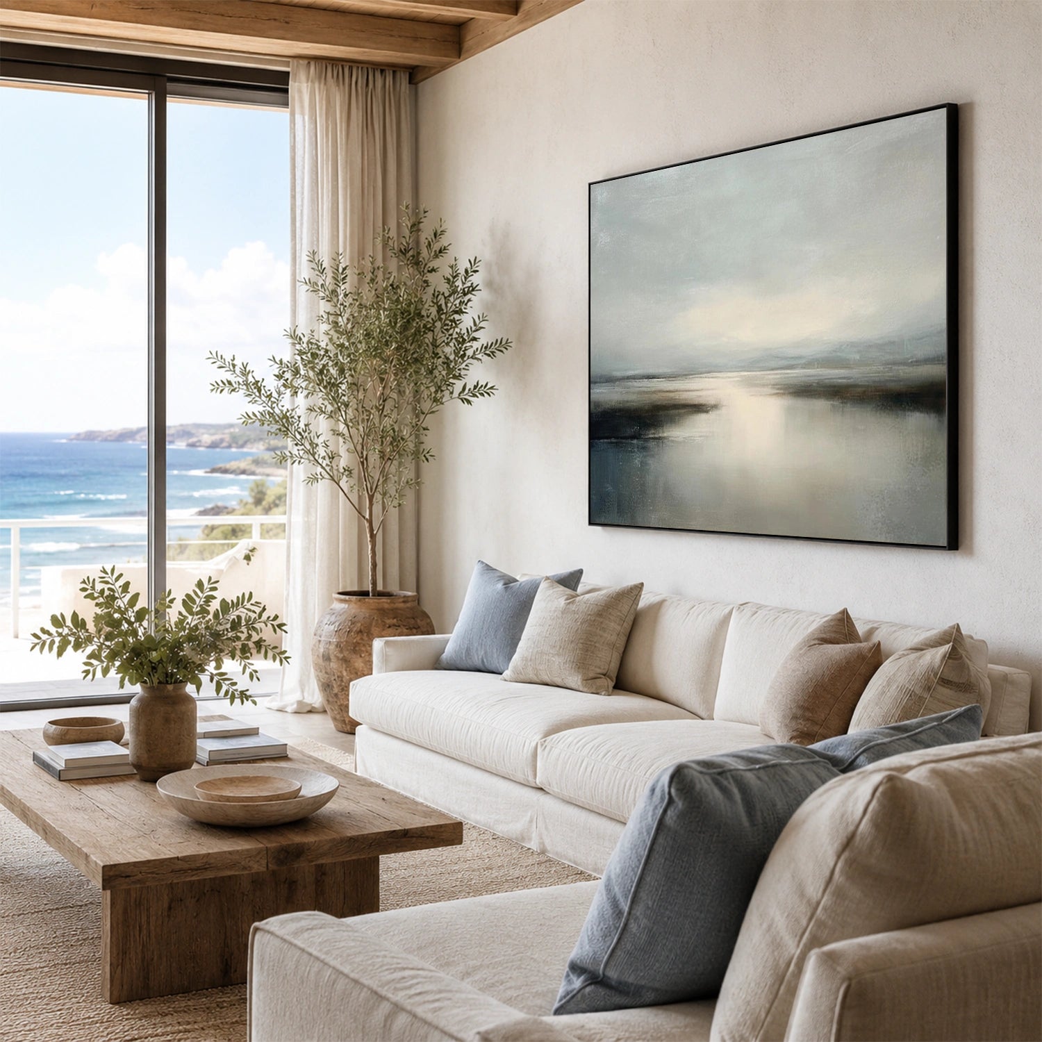 Ocean And Sky Abstract Wall Art #OS195