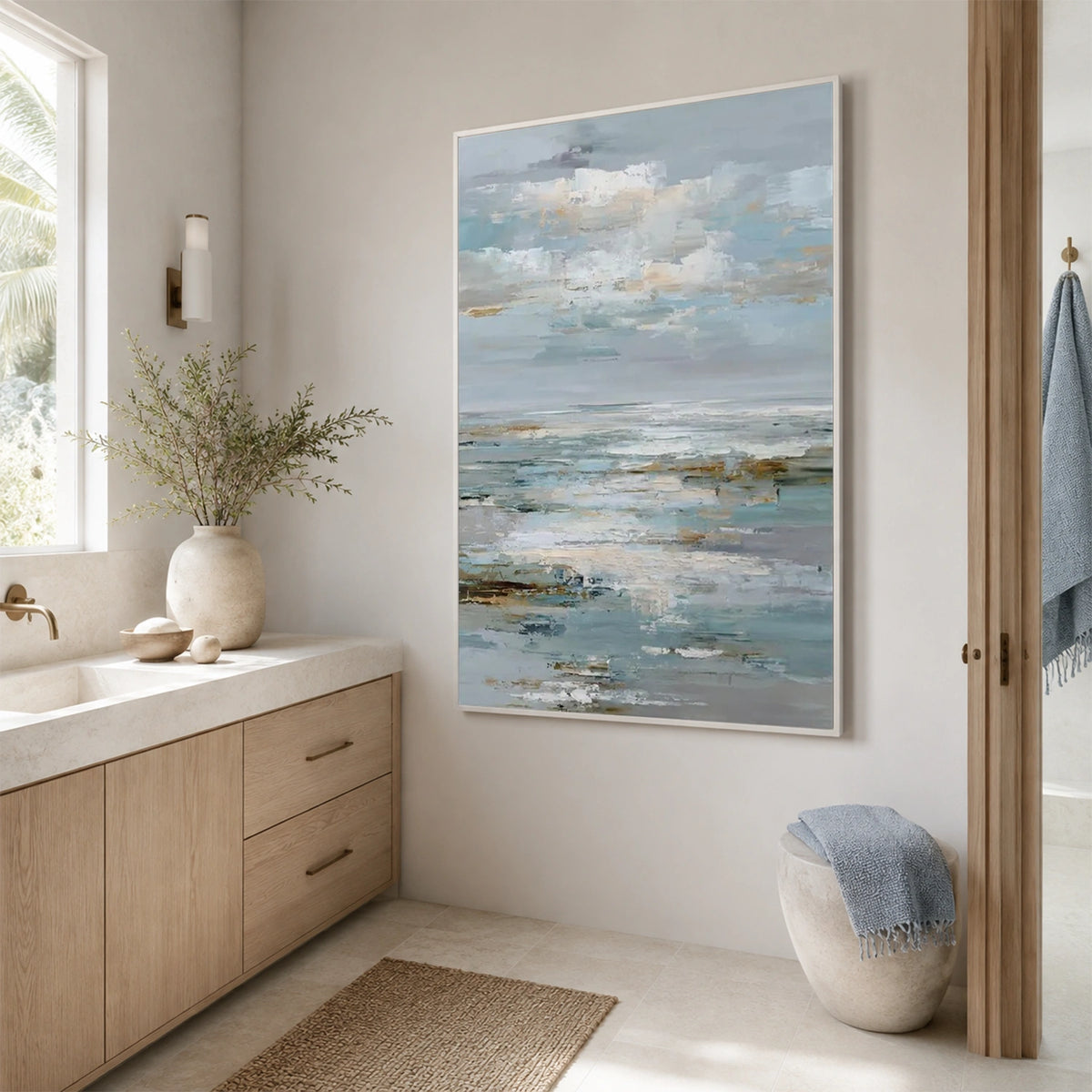 Ocean And Sky Abstract Textured Wall Art #OS202