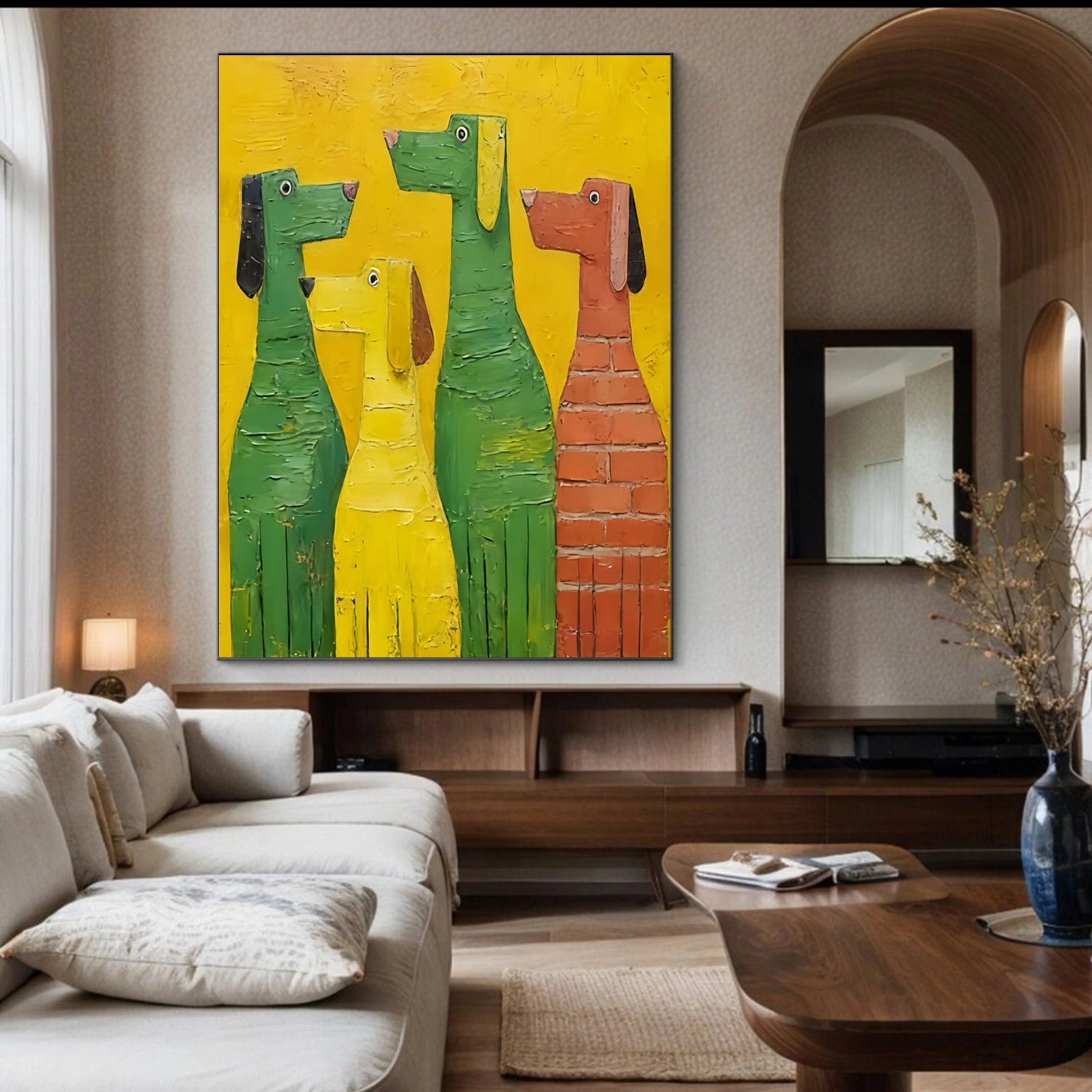 Abstract Animal Dog Textured Wall Art #AC112