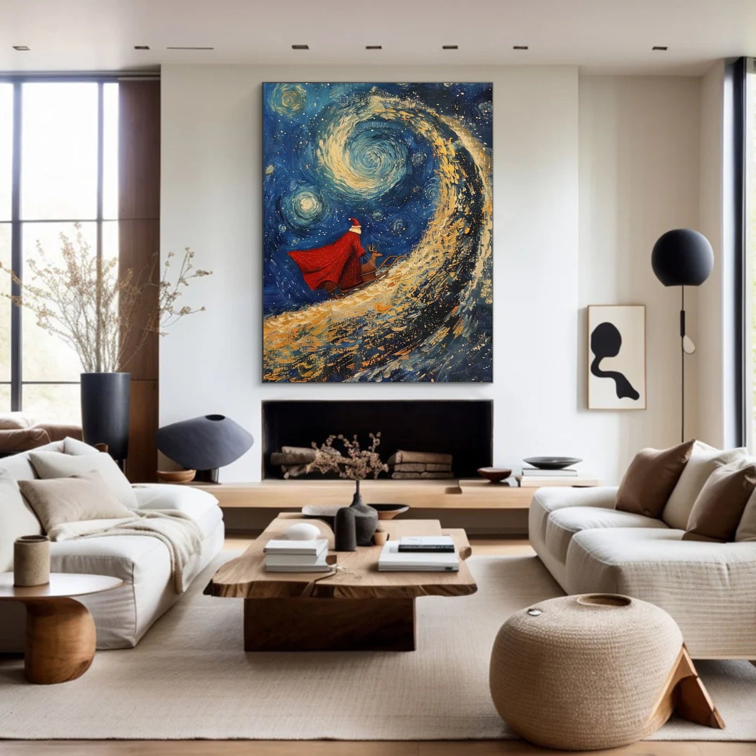 Abstract Santa Claus Canvas Art #AE052