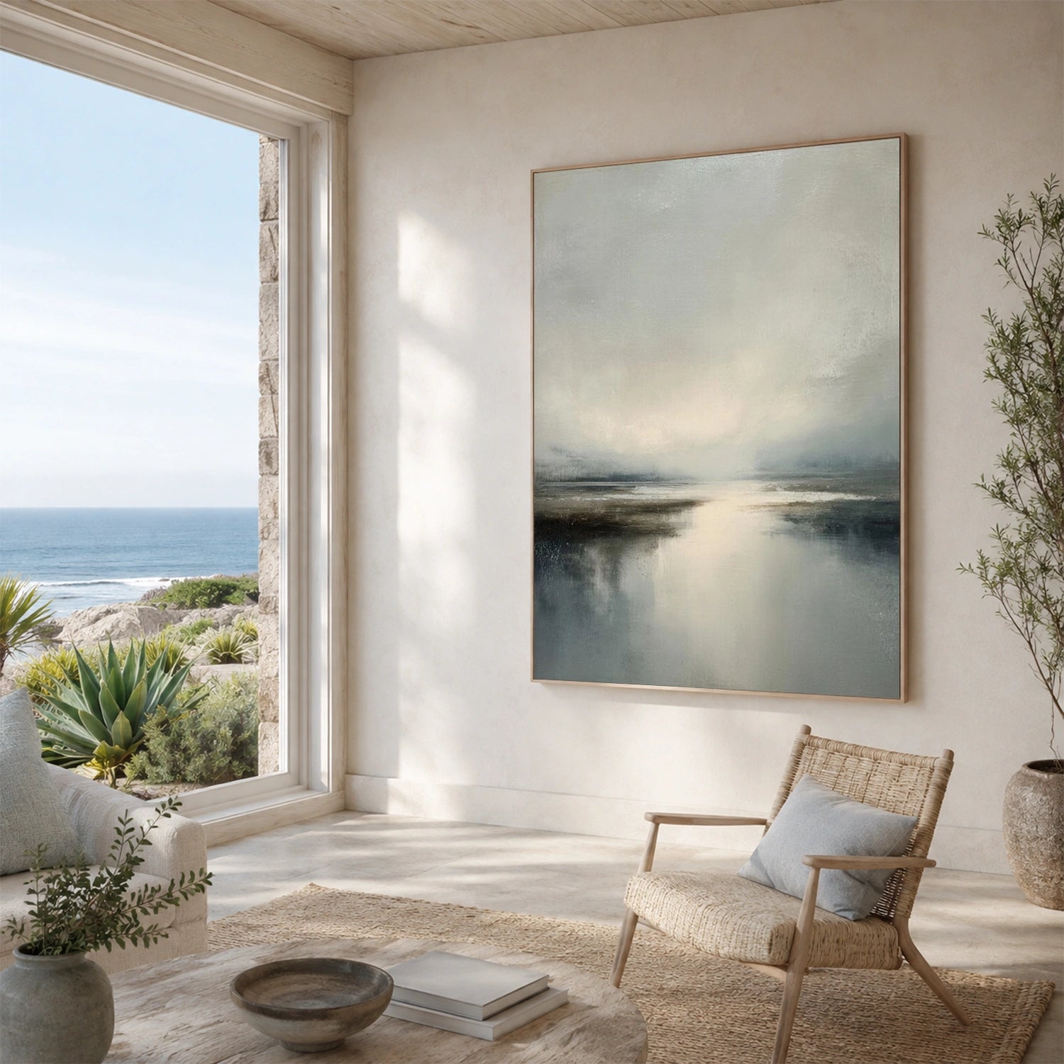 Ocean And Sky Abstract Wall Art #OS194