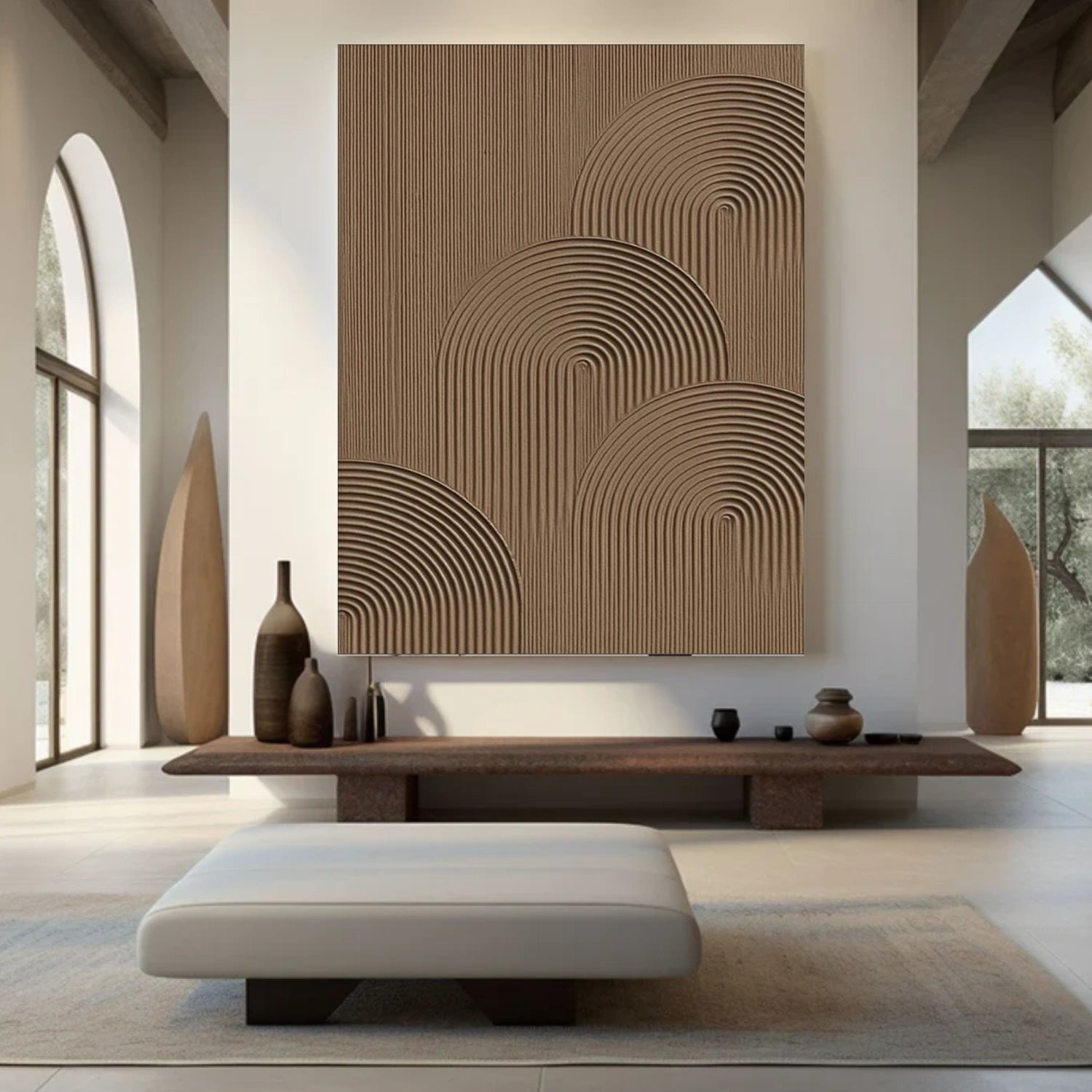 Brown Minimalist Textured Canvas Art #MT135